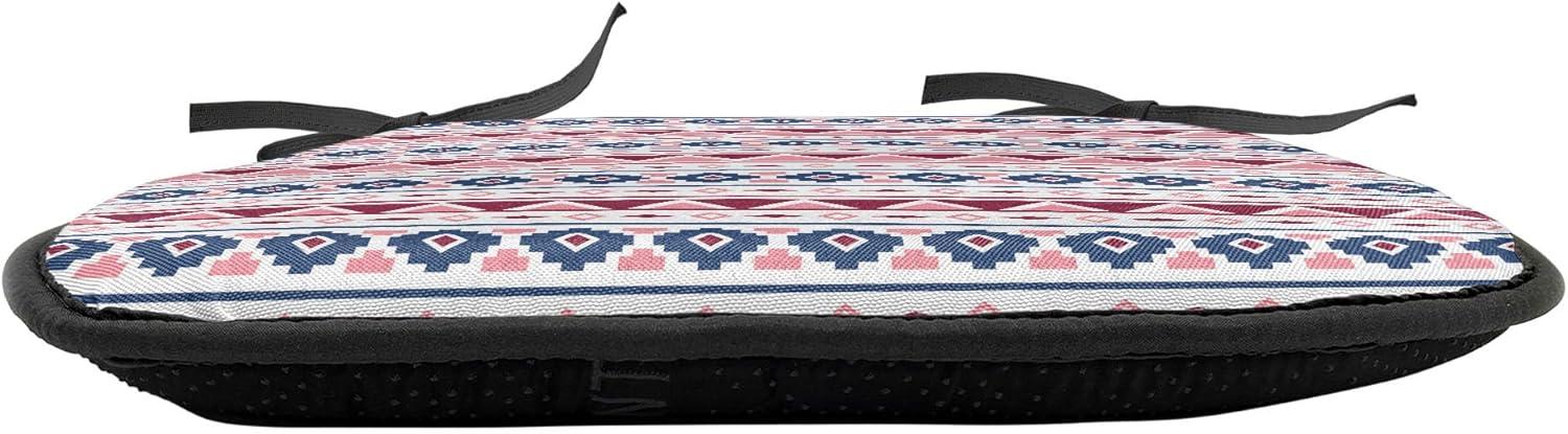 imageAmbesonne Floral Chair Seating Cushion Set of 4 Romantic Roses for Lovers Valentines Shabby Perennial Flower Buds Pattern AntiSlip Seat Padding for Kitchen amp Patio 16x16 Dark Coral Dark BluePale Pink Dark Blue