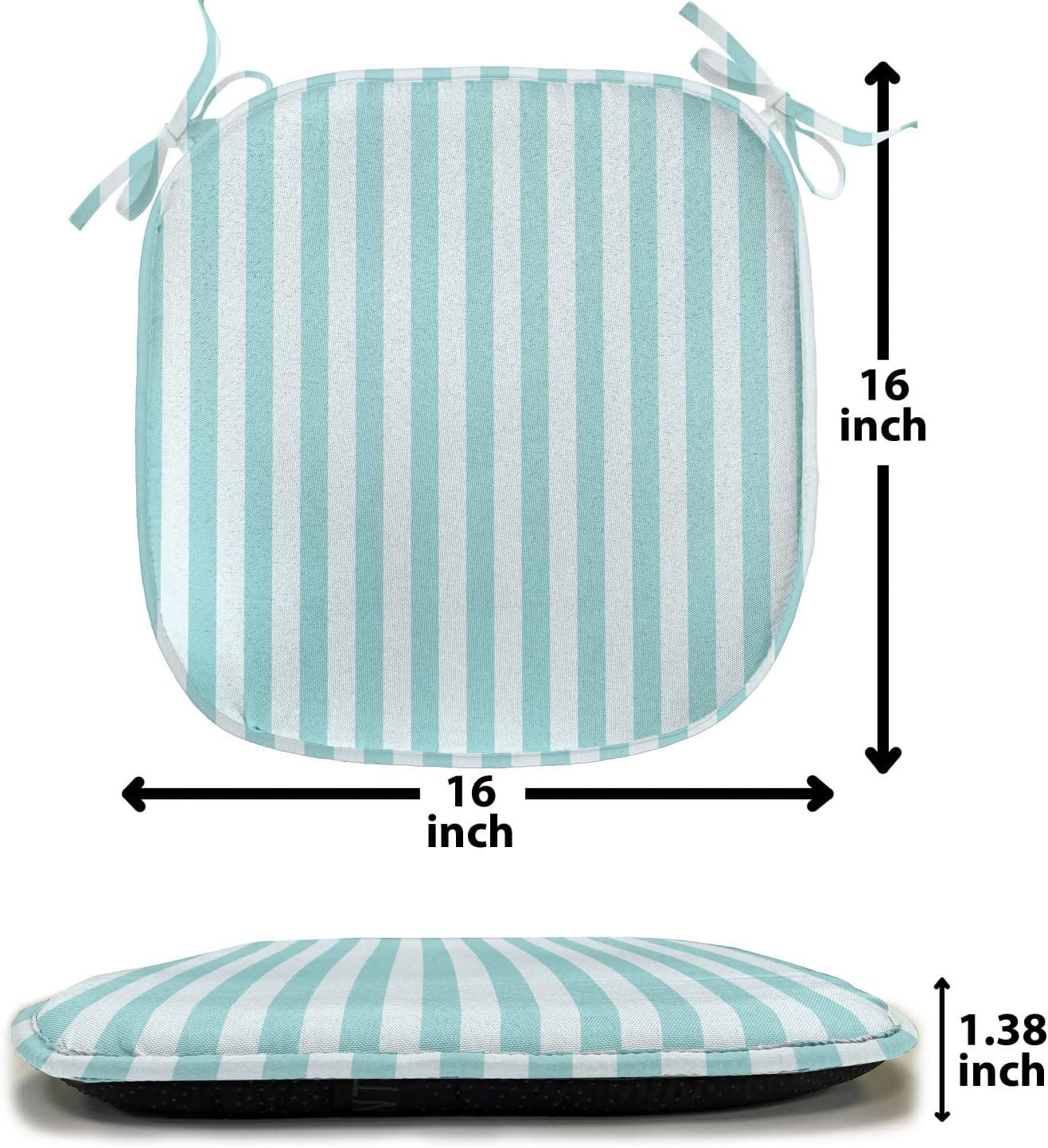 imageAmbesonne Floral Chair Seating Cushion Set of 4 Romantic Roses for Lovers Valentines Shabby Perennial Flower Buds Pattern AntiSlip Seat Padding for Kitchen amp Patio 16x16 Dark Coral Dark BluePale Blue Pale Sea Green