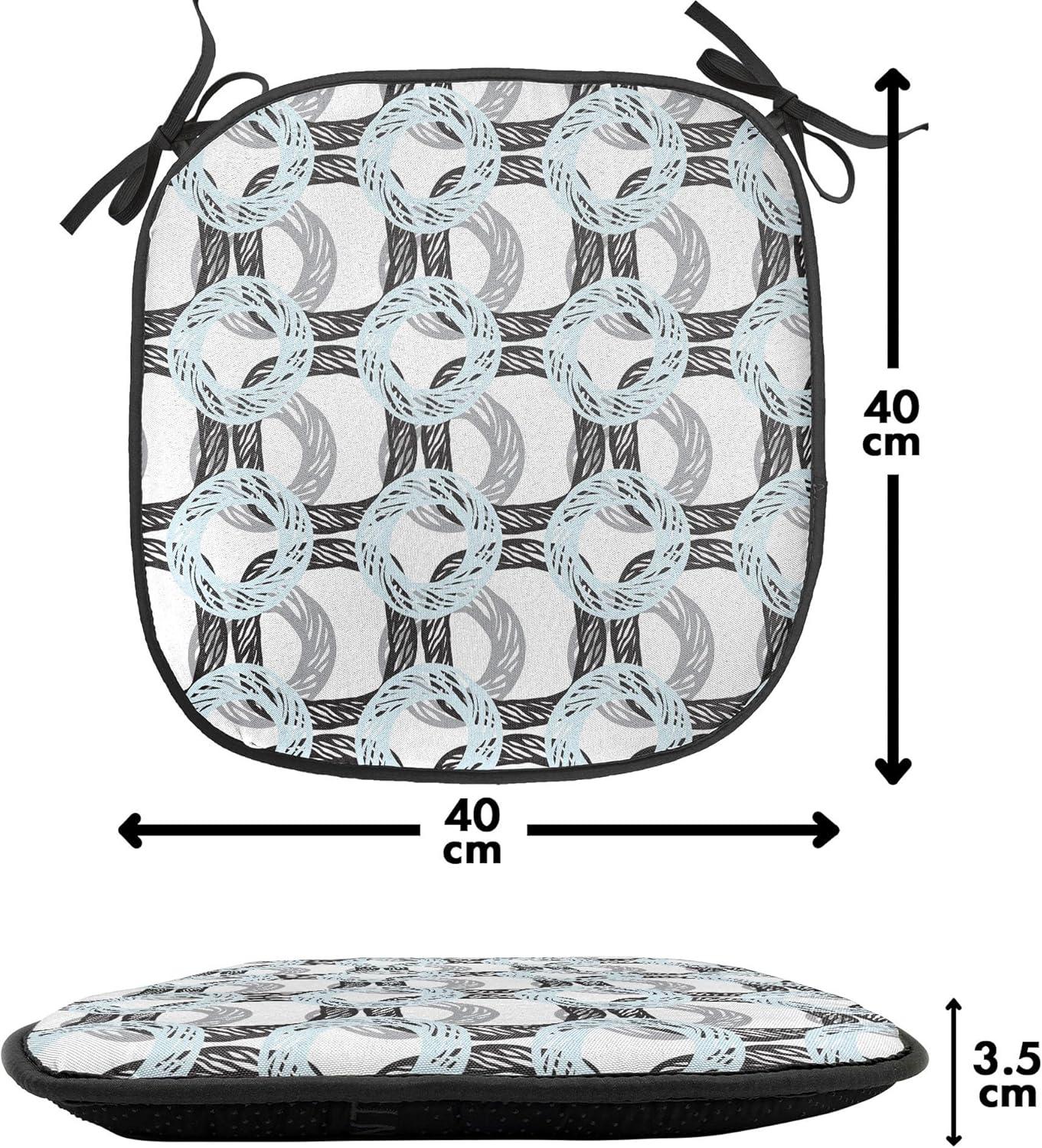 imageAmbesonne Floral Chair Seating Cushion Set of 4 Romantic Roses for Lovers Valentines Shabby Perennial Flower Buds Pattern AntiSlip Seat Padding for Kitchen amp Patio 16x16 Dark Coral Dark BluePale Blue Black Grey