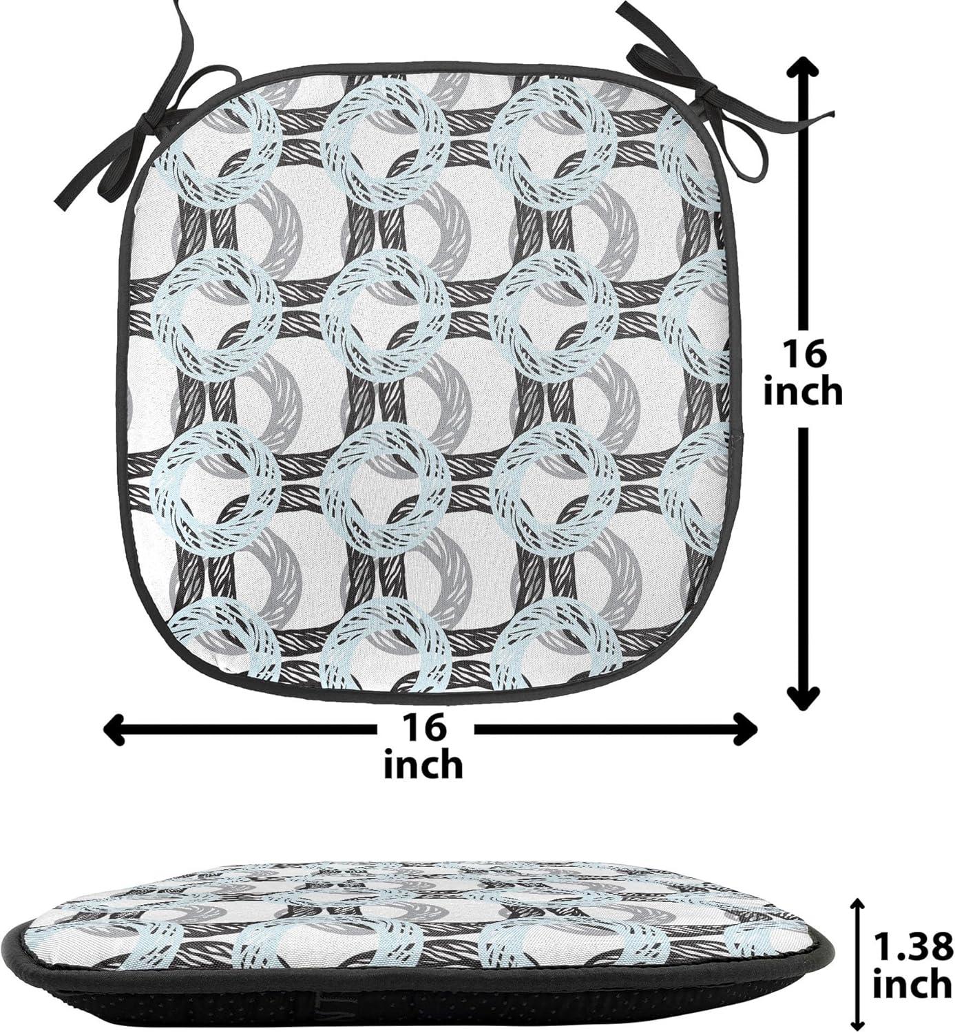 imageAmbesonne Floral Chair Seating Cushion Set of 4 Romantic Roses for Lovers Valentines Shabby Perennial Flower Buds Pattern AntiSlip Seat Padding for Kitchen amp Patio 16x16 Dark Coral Dark BluePale Blue Black Grey