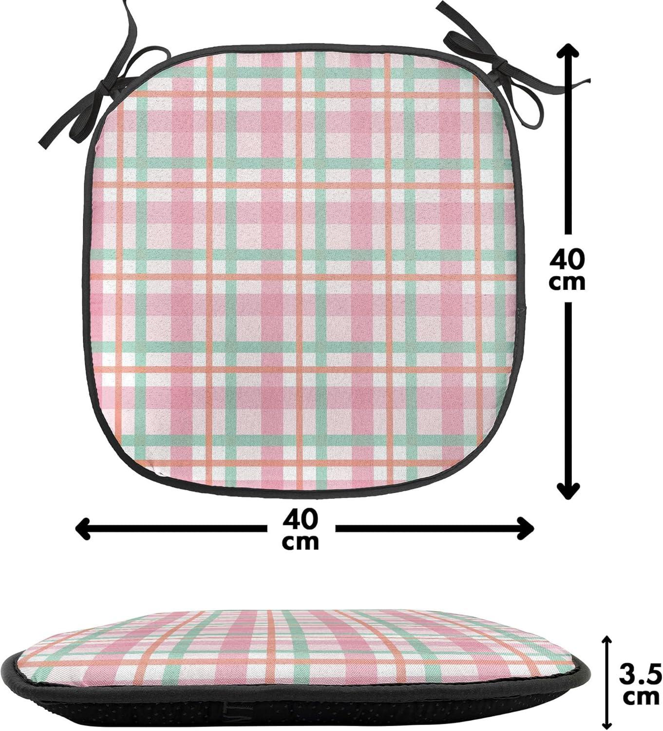 imageAmbesonne Floral Chair Seating Cushion Set of 4 Romantic Roses for Lovers Valentines Shabby Perennial Flower Buds Pattern AntiSlip Seat Padding for Kitchen amp Patio 16x16 Dark Coral Dark BlueMint Salmon Pale Pink