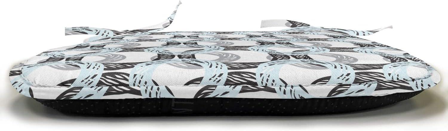 imageAmbesonne Floral Chair Seating Cushion Set of 4 Romantic Roses for Lovers Valentines Shabby Perennial Flower Buds Pattern AntiSlip Seat Padding for Kitchen amp Patio 16x16 Dark Coral Dark BluePale Blue Black Grey