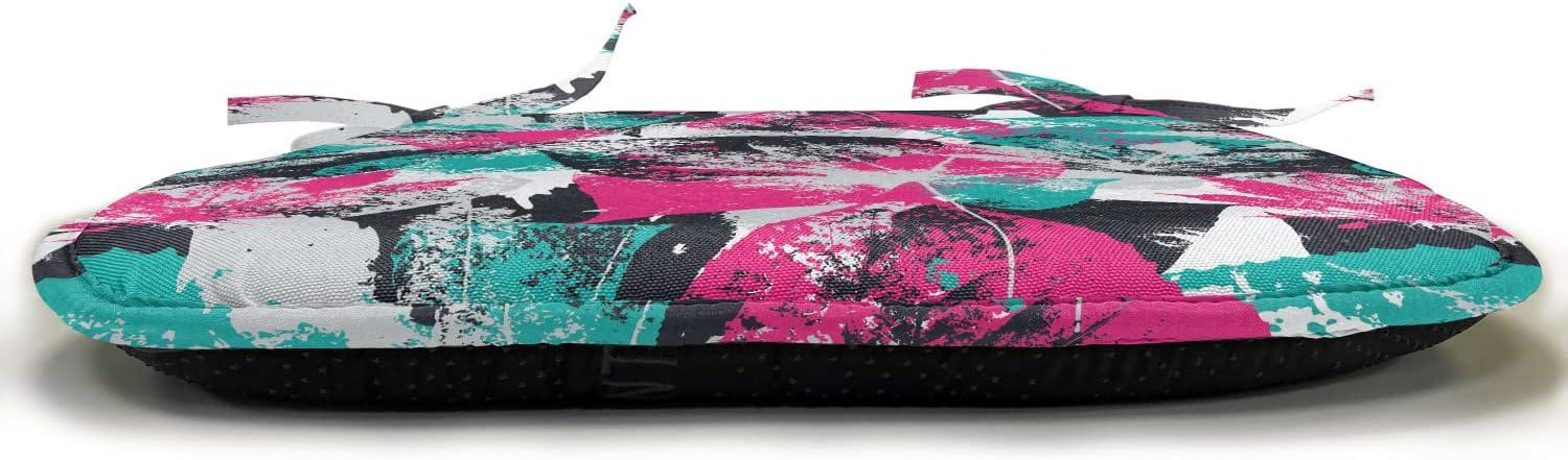 imageAmbesonne Fruits Chair Seating Cushion Set of 8 Retro Valentine Theme with Strawberry Love Happiness Merry Lucky Image AntiSlip Seat Padding for Kitchen amp Patio 16x16 Eggshell Ruby Army GreenHot Pink Seafoam Black