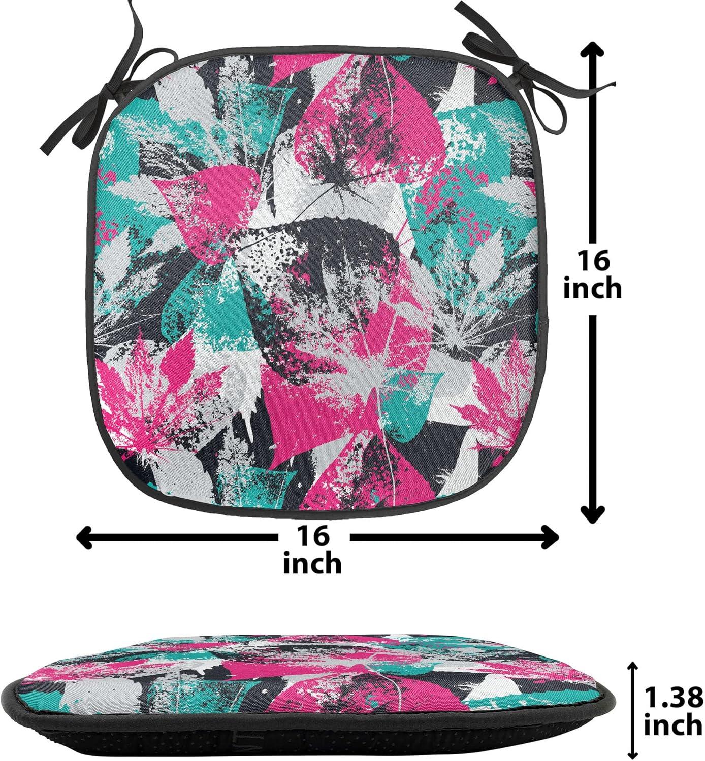imageAmbesonne Fruits Chair Seating Cushion Set of 8 Retro Valentine Theme with Strawberry Love Happiness Merry Lucky Image AntiSlip Seat Padding for Kitchen amp Patio 16x16 Eggshell Ruby Army GreenHot Pink Seafoam Black