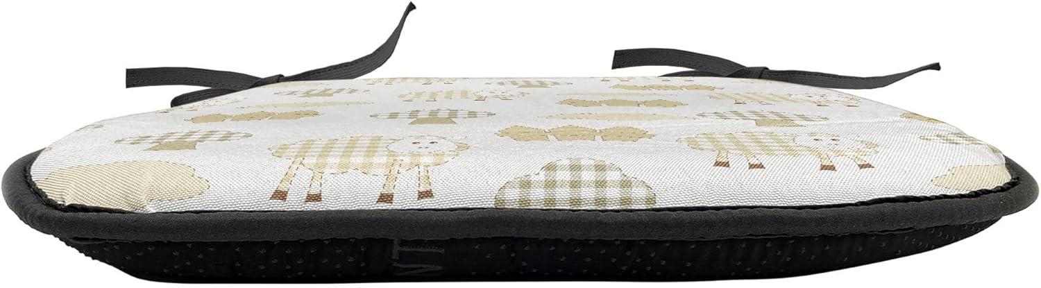 imageAmbesonne Fruits Chair Seating Cushion Set of 8 Retro Valentine Theme with Strawberry Love Happiness Merry Lucky Image AntiSlip Seat Padding for Kitchen amp Patio 16x16 Eggshell Ruby Army GreenWhite Khaki Ivory