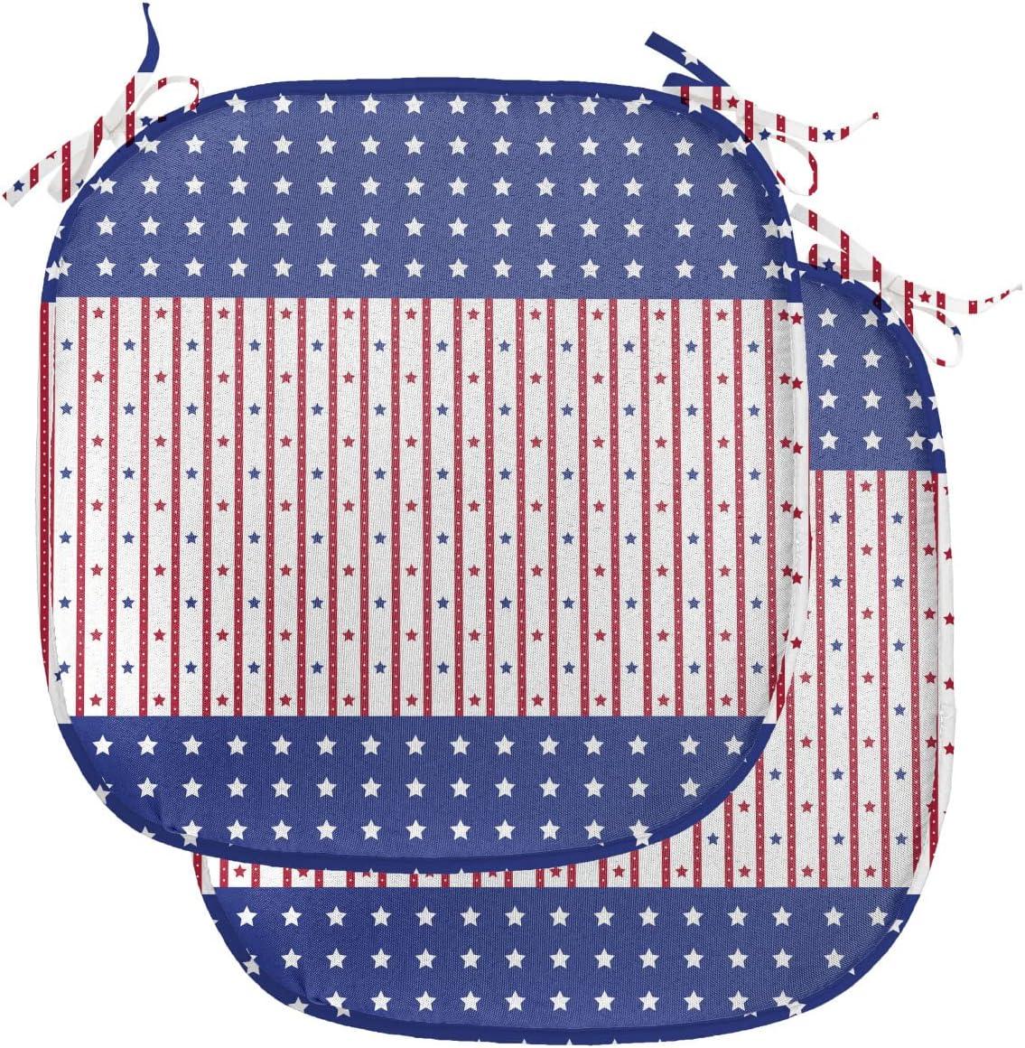 imageAmbesonne Fruits Chair Seating Cushion Set of 8 Retro Valentine Theme with Strawberry Love Happiness Merry Lucky Image AntiSlip Seat Padding for Kitchen amp Patio 16x16 Eggshell Ruby Army GreenViolet Blue Ruby White