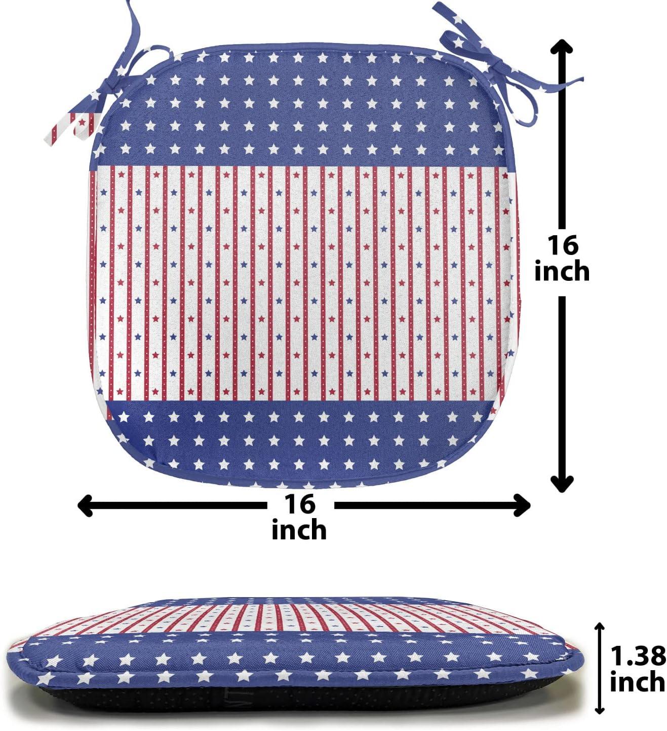 imageAmbesonne Fruits Chair Seating Cushion Set of 8 Retro Valentine Theme with Strawberry Love Happiness Merry Lucky Image AntiSlip Seat Padding for Kitchen amp Patio 16x16 Eggshell Ruby Army GreenViolet Blue Ruby White