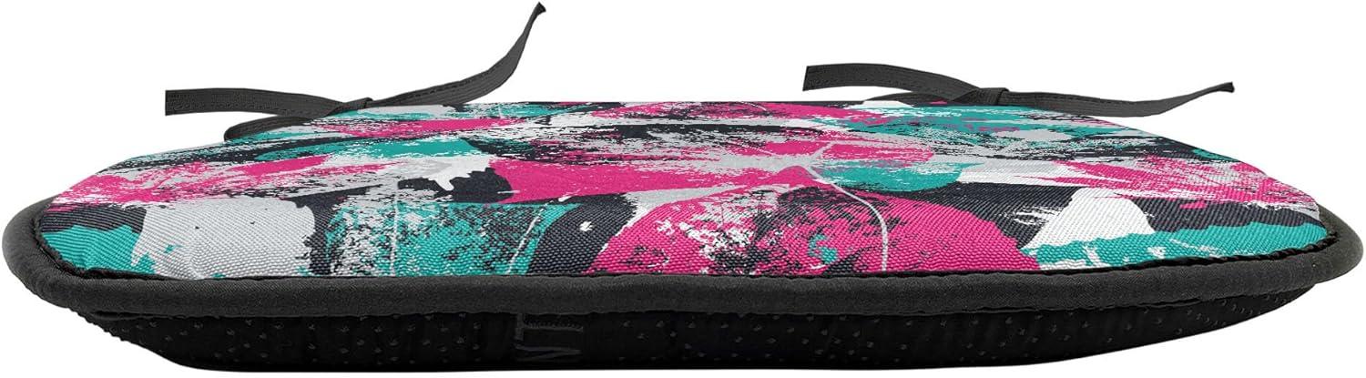 imageAmbesonne Fruits Chair Seating Cushion Set of 8 Retro Valentine Theme with Strawberry Love Happiness Merry Lucky Image AntiSlip Seat Padding for Kitchen amp Patio 16x16 Eggshell Ruby Army GreenHot Pink Seafoam Black