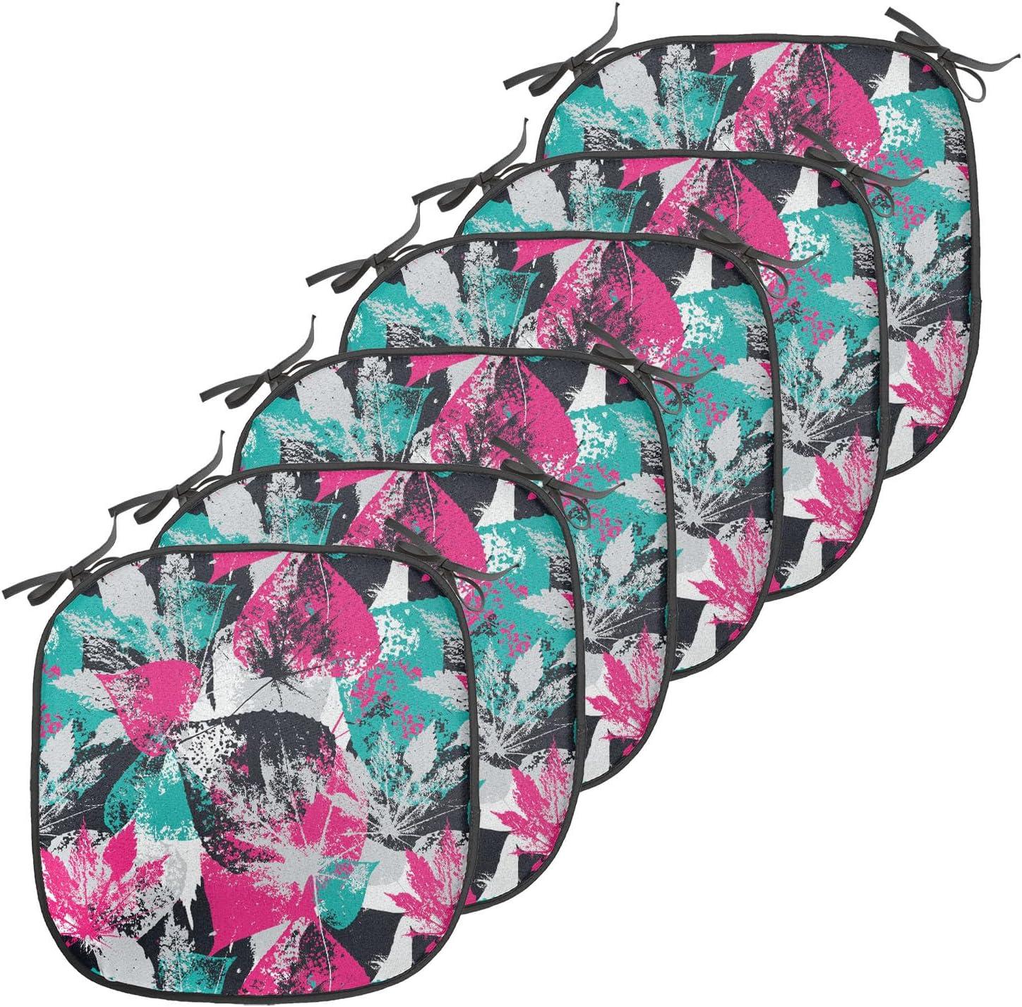 imageAmbesonne Fruits Chair Seating Cushion Set of 8 Retro Valentine Theme with Strawberry Love Happiness Merry Lucky Image AntiSlip Seat Padding for Kitchen amp Patio 16x16 Eggshell Ruby Army GreenHot Pink Seafoam Black