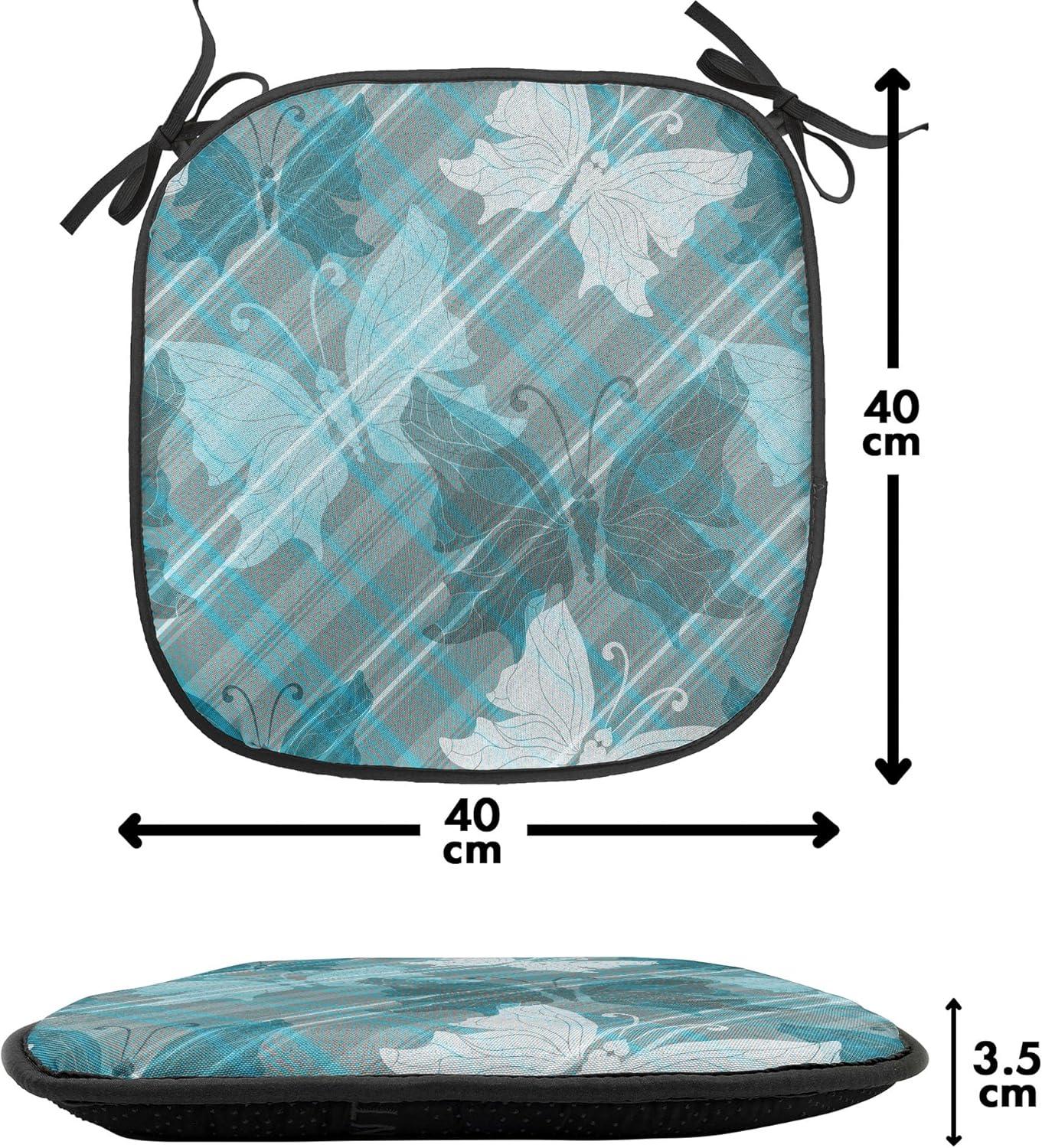 imageAmbesonne Fruits Chair Seating Cushion Set of 8 Retro Valentine Theme with Strawberry Love Happiness Merry Lucky Image AntiSlip Seat Padding for Kitchen amp Patio 16x16 Eggshell Ruby Army GreenPale Blue Teal Grey