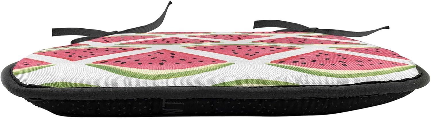 imageAmbesonne Fruits Chair Seating Cushion Set of 8 Retro Valentine Theme with Strawberry Love Happiness Merry Lucky Image AntiSlip Seat Padding for Kitchen amp Patio 16x16 Eggshell Ruby Army GreenDark Coral Fern Green