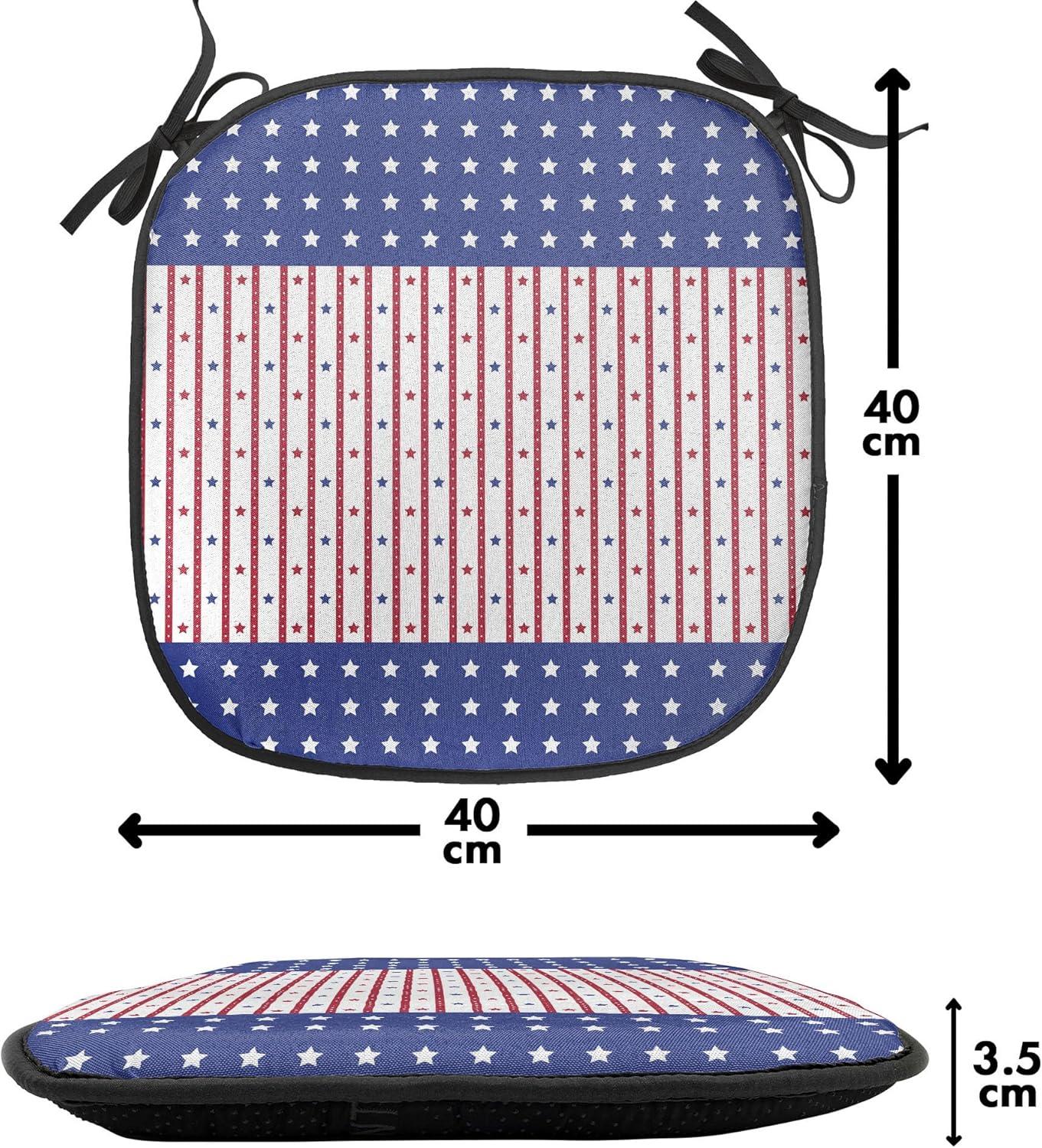 imageAmbesonne Fruits Chair Seating Cushion Set of 8 Retro Valentine Theme with Strawberry Love Happiness Merry Lucky Image AntiSlip Seat Padding for Kitchen amp Patio 16x16 Eggshell Ruby Army GreenViolet Blue Ruby White