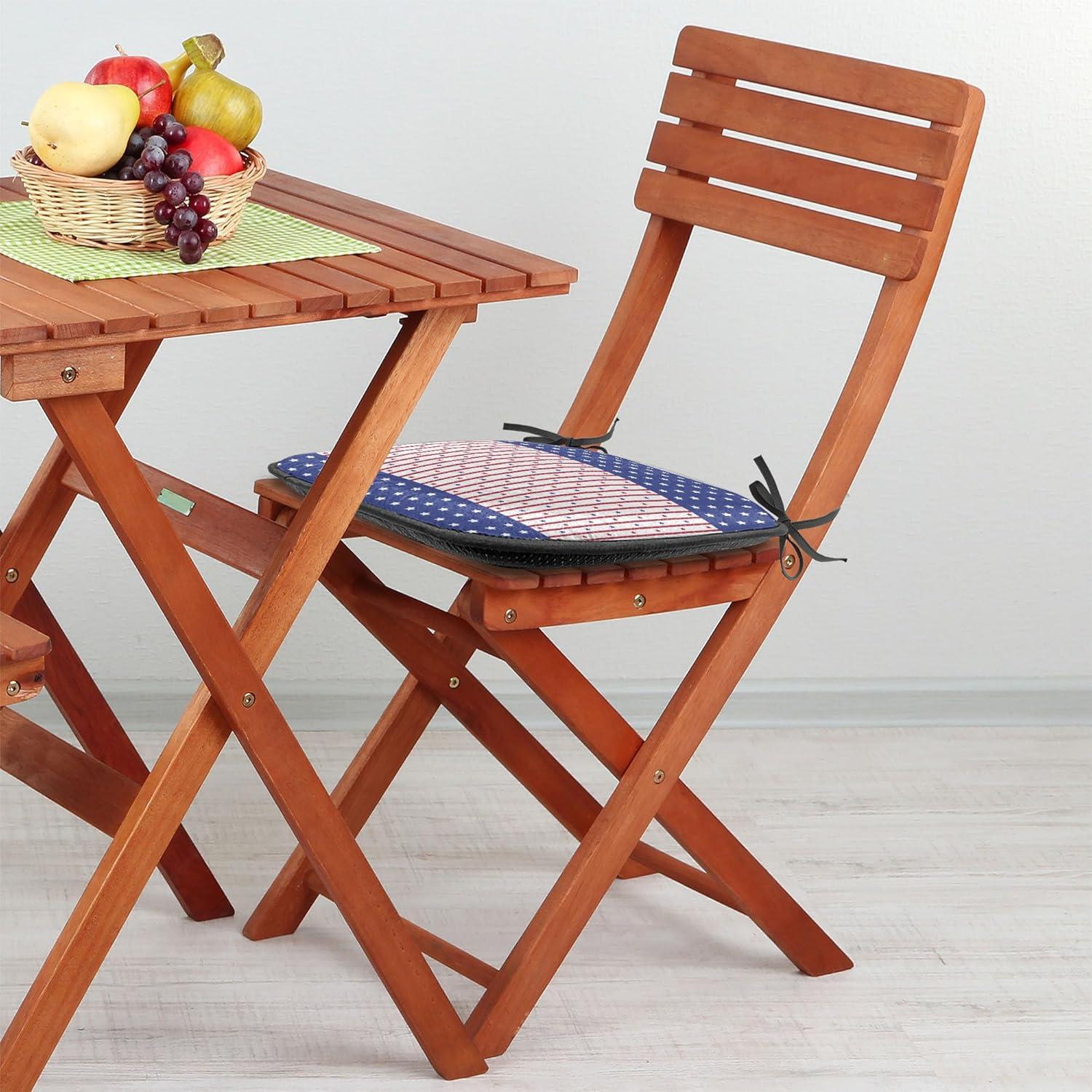 imageAmbesonne Fruits Chair Seating Cushion Set of 8 Retro Valentine Theme with Strawberry Love Happiness Merry Lucky Image AntiSlip Seat Padding for Kitchen amp Patio 16x16 Eggshell Ruby Army GreenViolet Blue Ruby White