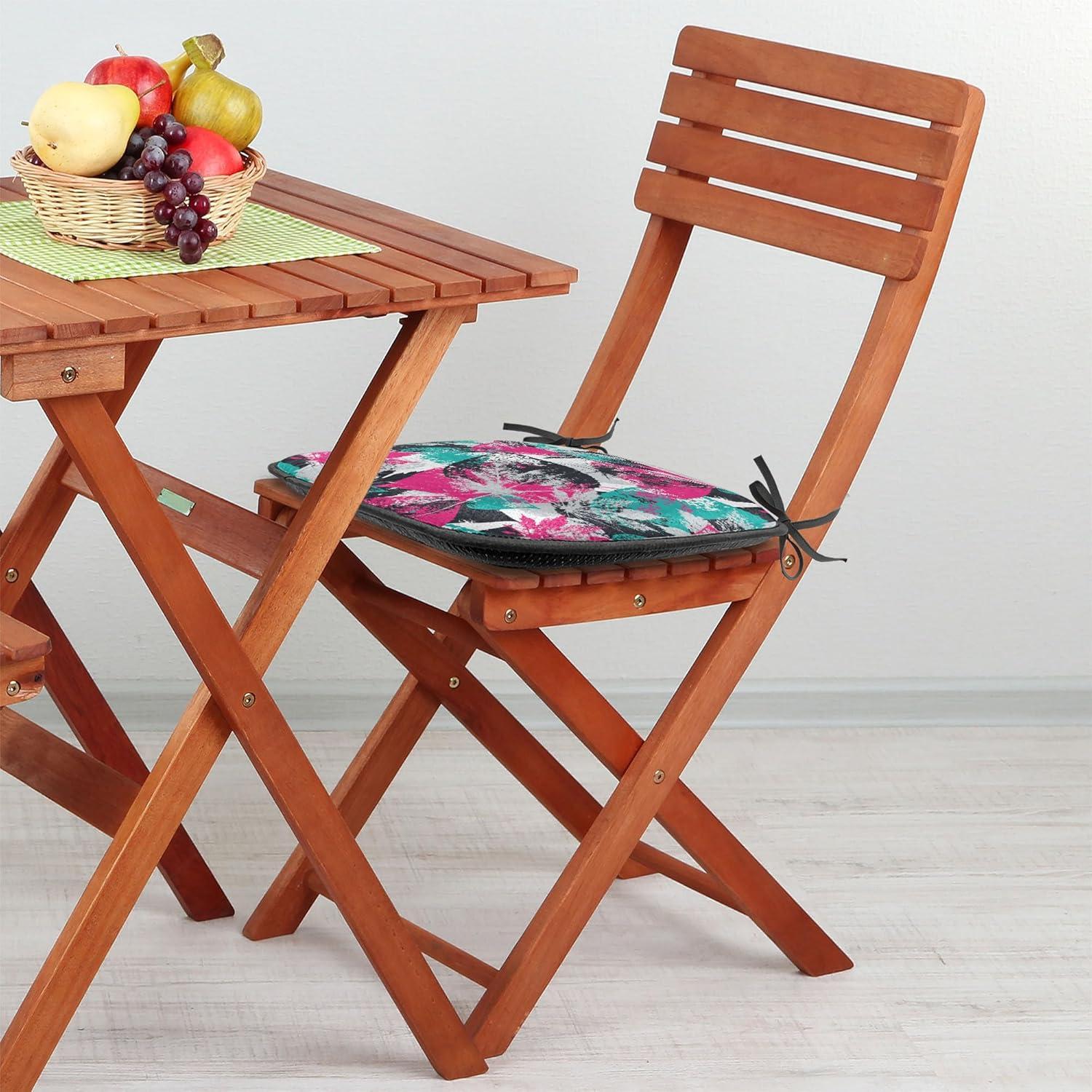 imageAmbesonne Fruits Chair Seating Cushion Set of 8 Retro Valentine Theme with Strawberry Love Happiness Merry Lucky Image AntiSlip Seat Padding for Kitchen amp Patio 16x16 Eggshell Ruby Army GreenHot Pink Seafoam Black
