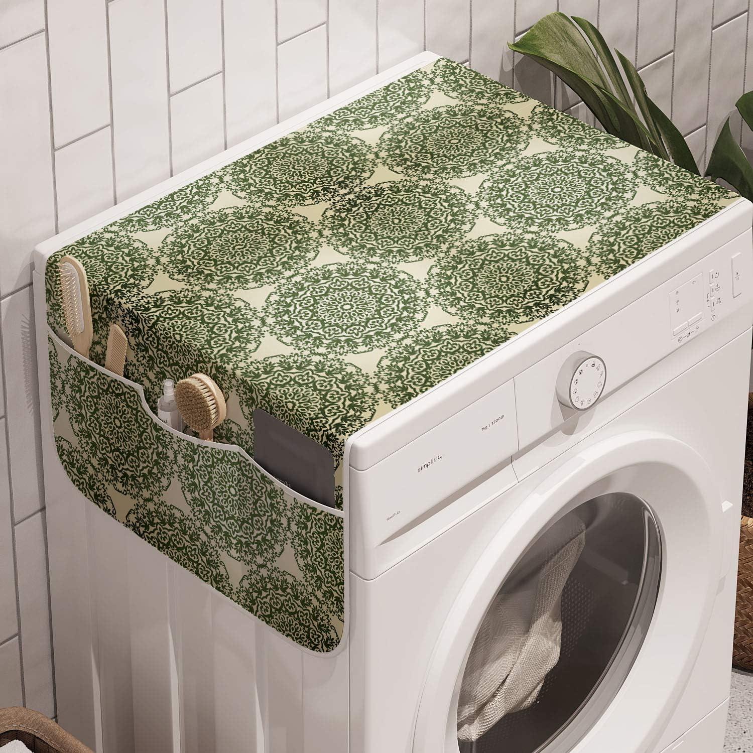 imageAmbesonne Heart Microwave Oven Cover Valentines Days Theme Romance Pattern in Simplistic Style Rhythmic Water Resistant Organizer with Pockets for Kitchen 36 x 12 Baby Pink and Dark TaupeEggshell Olive Green