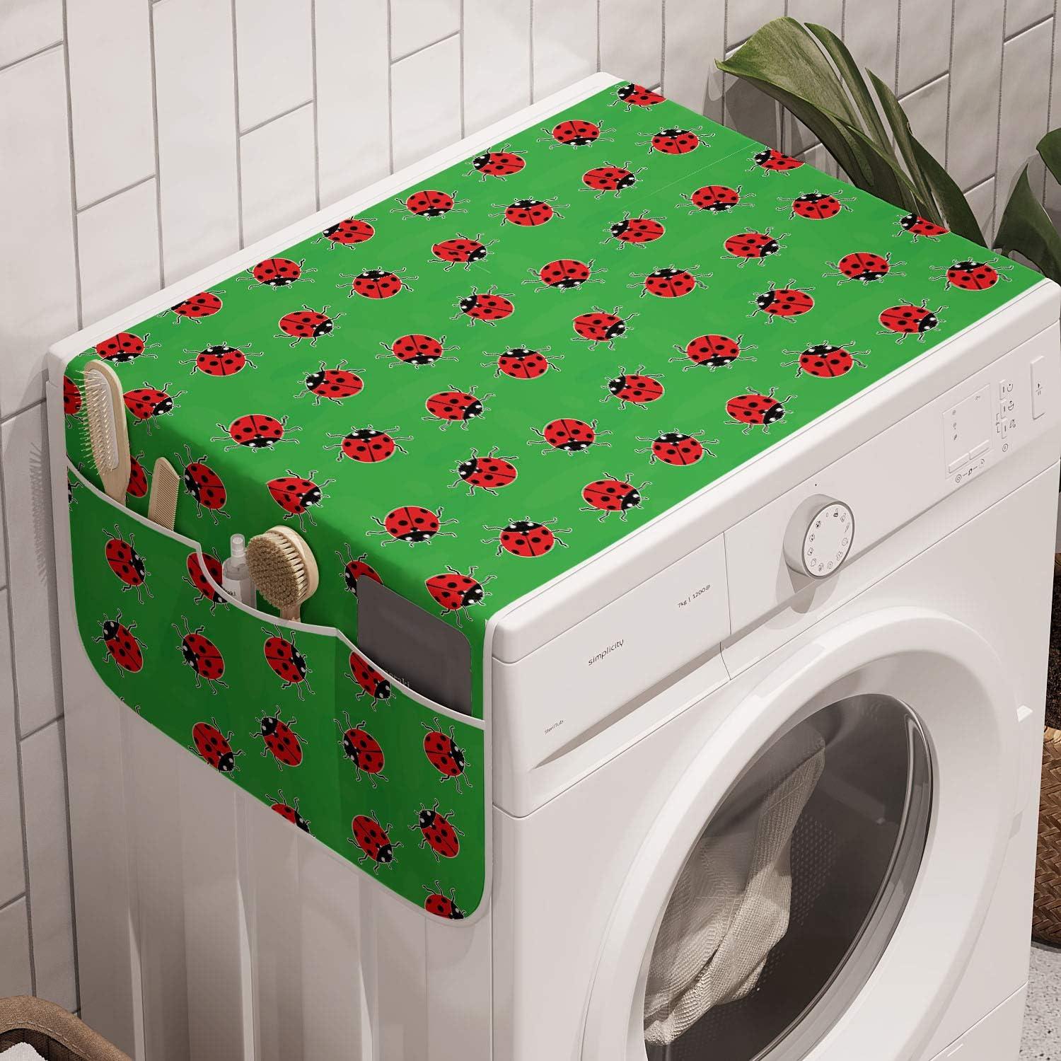 imageAmbesonne Heart Microwave Oven Cover Valentines Days Theme Romance Pattern in Simplistic Style Rhythmic Water Resistant Organizer with Pockets for Kitchen 36 x 12 Baby Pink and Dark TaupeFern Green Dark Coral