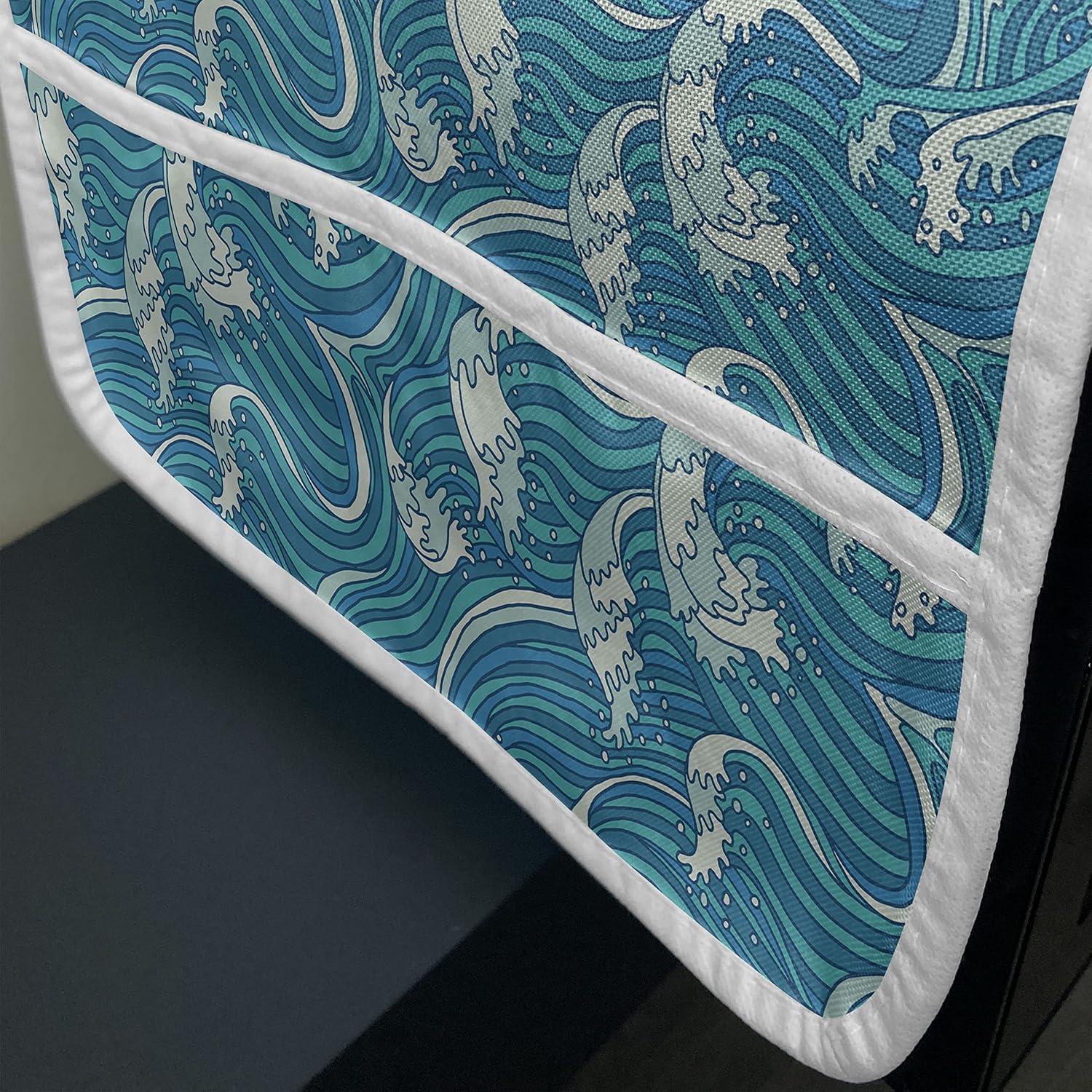 imageAmbesonne Heart Microwave Oven Cover Valentines Days Theme Romance Pattern in Simplistic Style Rhythmic Water Resistant Organizer with Pockets for Kitchen 36 x 12 Baby Pink and Dark TaupeSea Blue Ivory
