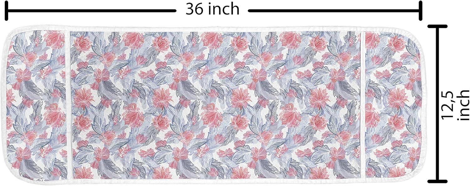 imageAmbesonne Heart Microwave Oven Cover Valentines Days Theme Romance Pattern in Simplistic Style Rhythmic Water Resistant Organizer with Pockets for Kitchen 36 x 12 Baby Pink and Dark TaupeCeil Blue Dark Coral