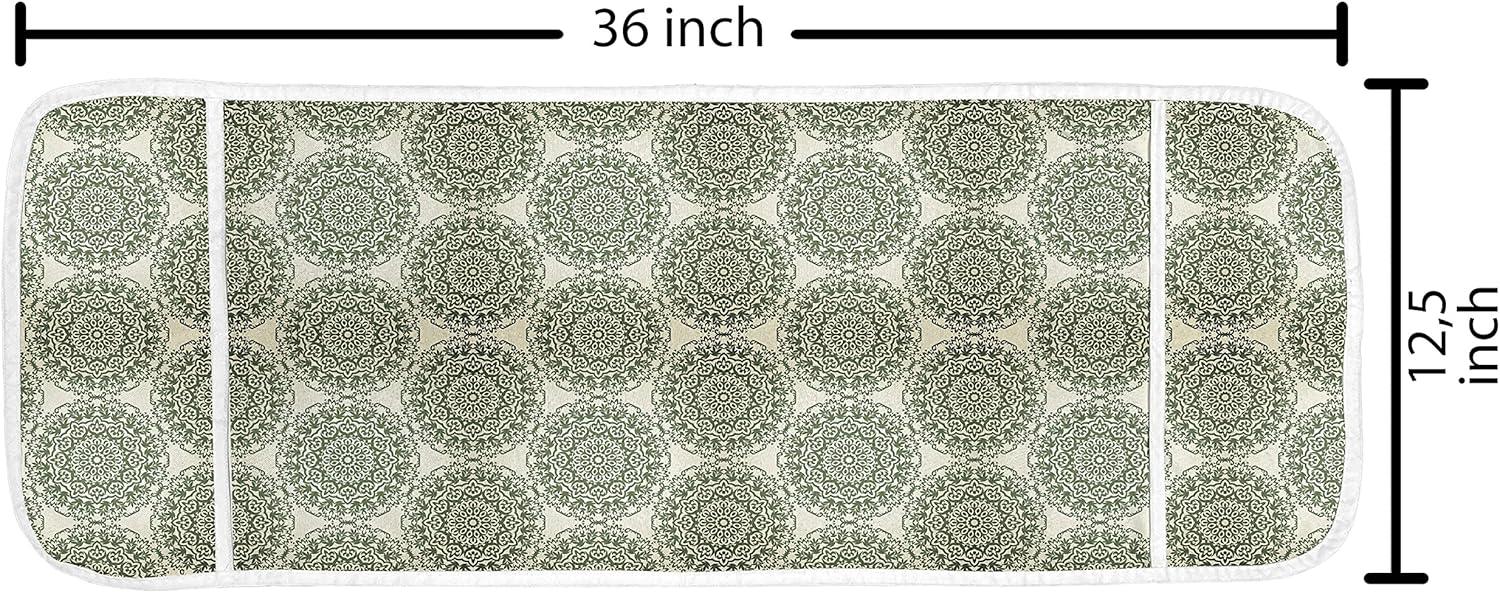 imageAmbesonne Heart Microwave Oven Cover Valentines Days Theme Romance Pattern in Simplistic Style Rhythmic Water Resistant Organizer with Pockets for Kitchen 36 x 12 Baby Pink and Dark TaupeEggshell Olive Green