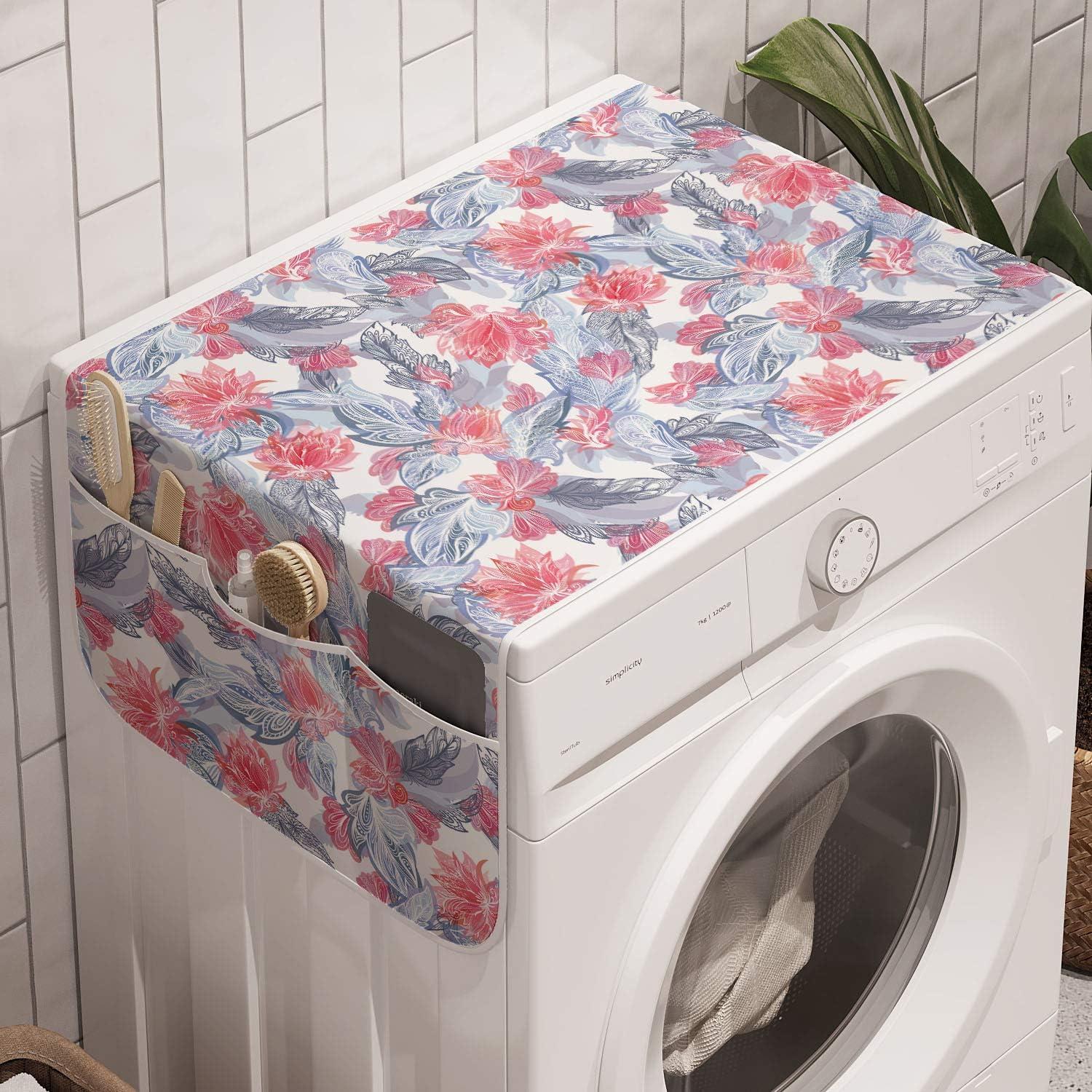 imageAmbesonne Heart Microwave Oven Cover Valentines Days Theme Romance Pattern in Simplistic Style Rhythmic Water Resistant Organizer with Pockets for Kitchen 36 x 12 Baby Pink and Dark TaupeCeil Blue Dark Coral