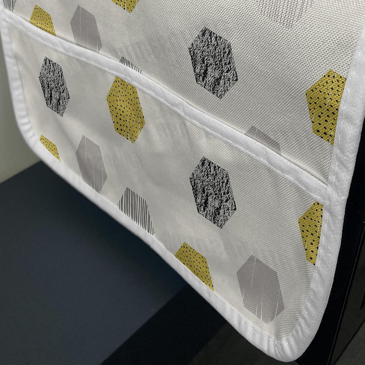 imageAmbesonne Heart Microwave Oven Cover Valentines Days Theme Romance Pattern in Simplistic Style Rhythmic Water Resistant Organizer with Pockets for Kitchen 36 x 12 Baby Pink and Dark TaupeIvory Dark Yellow