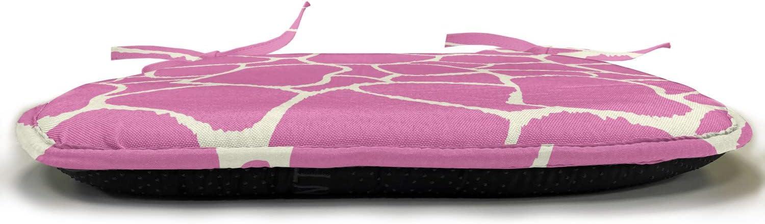 imageAmbesonne Hearts Chair Seating Cushion Set of 8 Valentines Day Themed Ornate Romantic Pink Circles and Shapes on Dark Background AntiSlip Seat Padding for Kitchen amp Patio 16x16 Pink BrownPink Cream