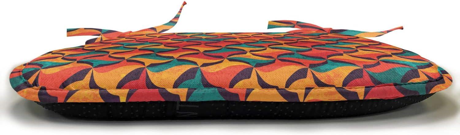 imageAmbesonne Hearts Chair Seating Cushion Set of 8 Valentines Day Themed Ornate Romantic Pink Circles and Shapes on Dark Background AntiSlip Seat Padding for Kitchen amp Patio 16x16 Pink BrownJade Green Orange