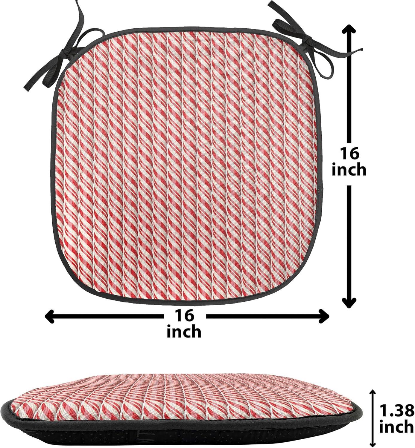 imageAmbesonne Hearts Chair Seating Cushion Set of 8 Valentines Day Themed Ornate Romantic Pink Circles and Shapes on Dark Background AntiSlip Seat Padding for Kitchen amp Patio 16x16 Pink BrownRed Cream