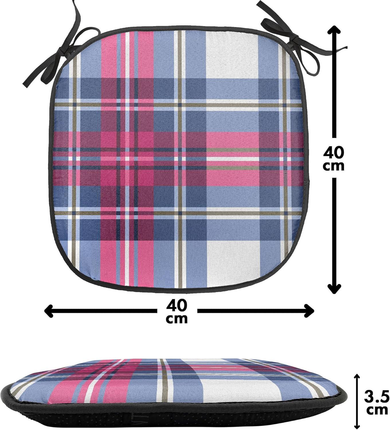 imageAmbesonne Hearts Chair Seating Cushion Set of 8 Valentines Day Themed Ornate Romantic Pink Circles and Shapes on Dark Background AntiSlip Seat Padding for Kitchen amp Patio 16x16 Pink BrownBlue Pink Grey
