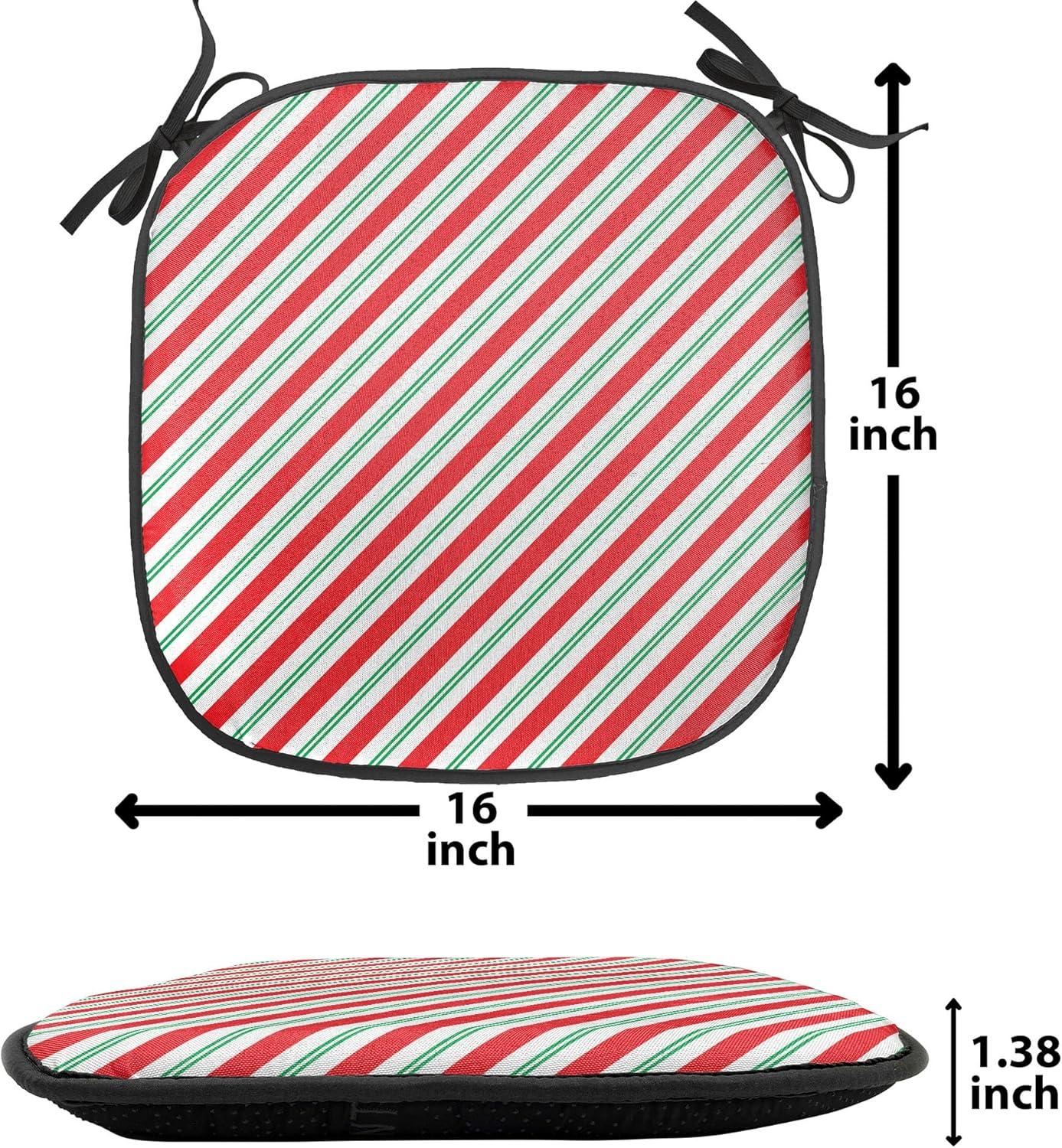 imageAmbesonne Hearts Chair Seating Cushion Set of 8 Valentines Day Themed Ornate Romantic Pink Circles and Shapes on Dark Background AntiSlip Seat Padding for Kitchen amp Patio 16x16 Pink BrownRed Fern Green White