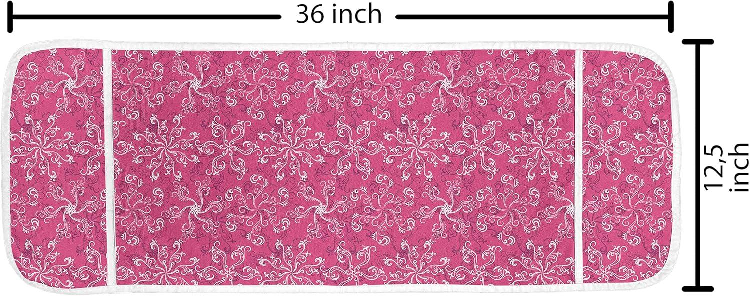 imageAmbesonne Hot Pink Microwave Oven Cover Valentines Day Inspired Black Mini Hearts on Fuchsia Backdrop Abstract Design Water Resistant Organizer with Pockets for Kitchen 36 x 12 Fuchsia BlackHot Pink White Purple