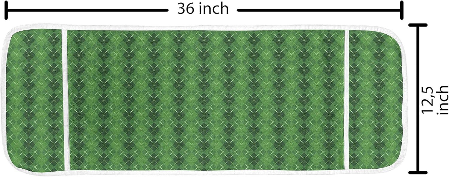 imageAmbesonne Hot Pink Microwave Oven Cover Valentines Day Inspired Black Mini Hearts on Fuchsia Backdrop Abstract Design Water Resistant Organizer with Pockets for Kitchen 36 x 12 Fuchsia BlackGreen Dark Green Yellow