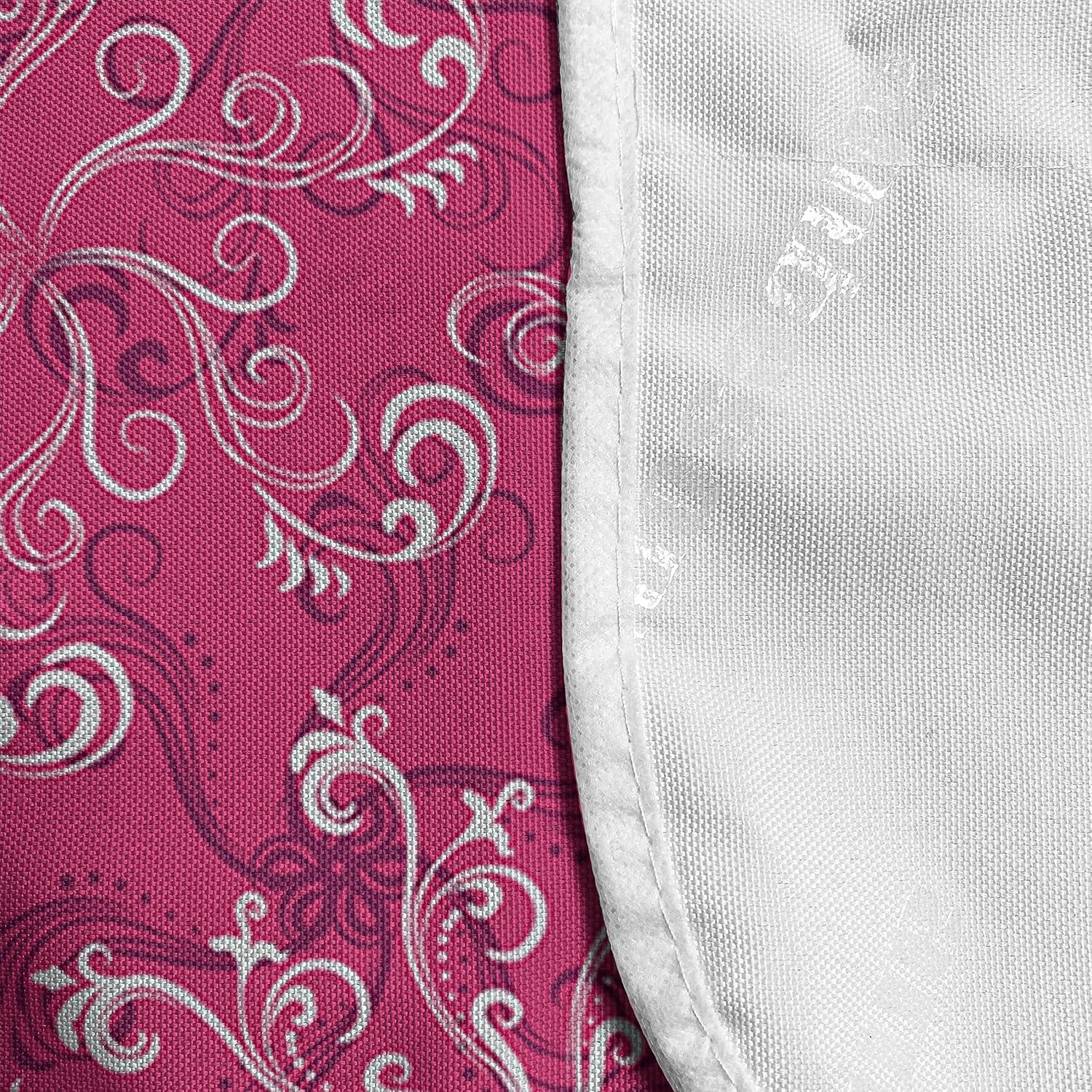 imageAmbesonne Hot Pink Microwave Oven Cover Valentines Day Inspired Black Mini Hearts on Fuchsia Backdrop Abstract Design Water Resistant Organizer with Pockets for Kitchen 36 x 12 Fuchsia BlackHot Pink White Purple