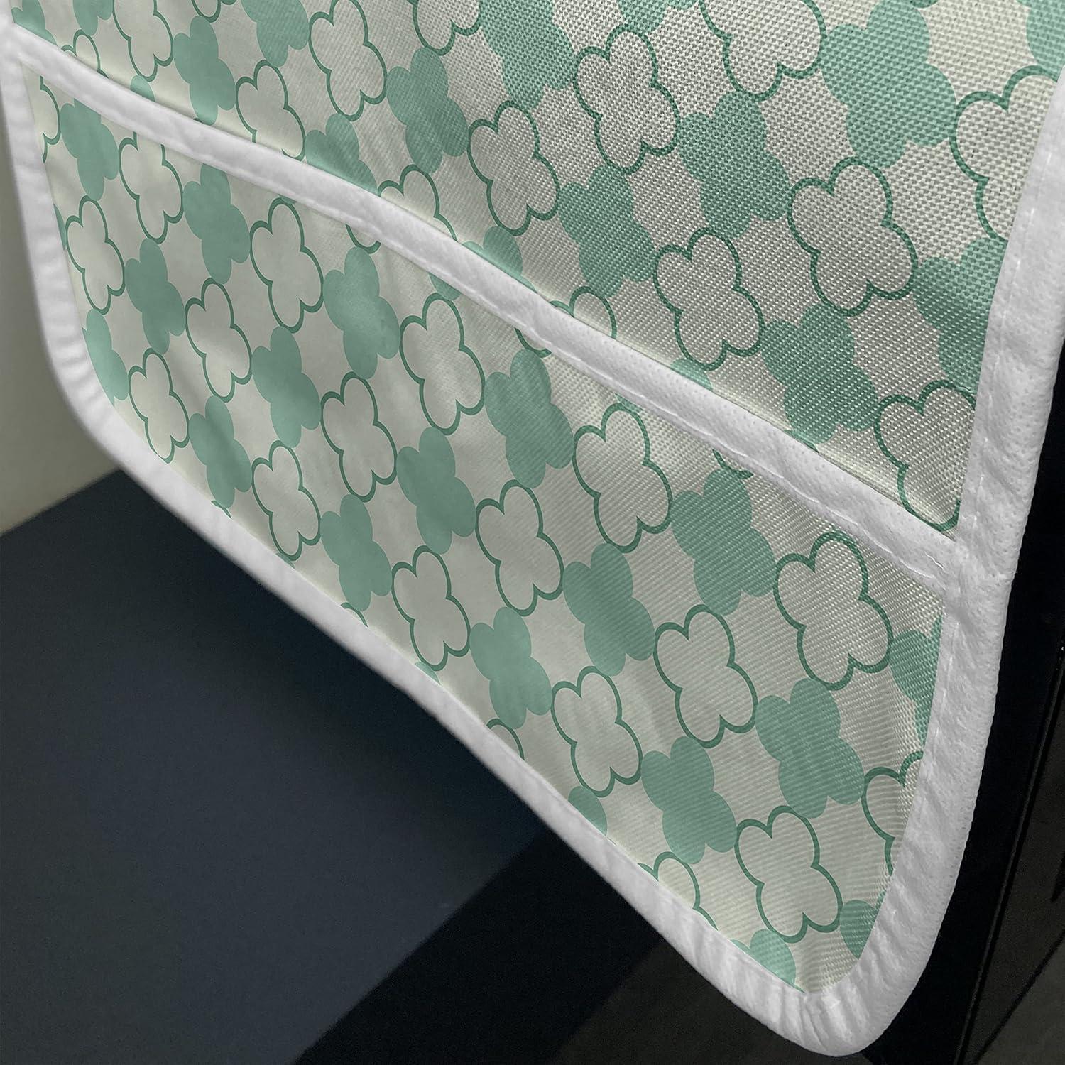 imageAmbesonne Hot Pink Microwave Oven Cover Valentines Day Inspired Black Mini Hearts on Fuchsia Backdrop Abstract Design Water Resistant Organizer with Pockets for Kitchen 36 x 12 Fuchsia BlackMint Emerald Pale Green