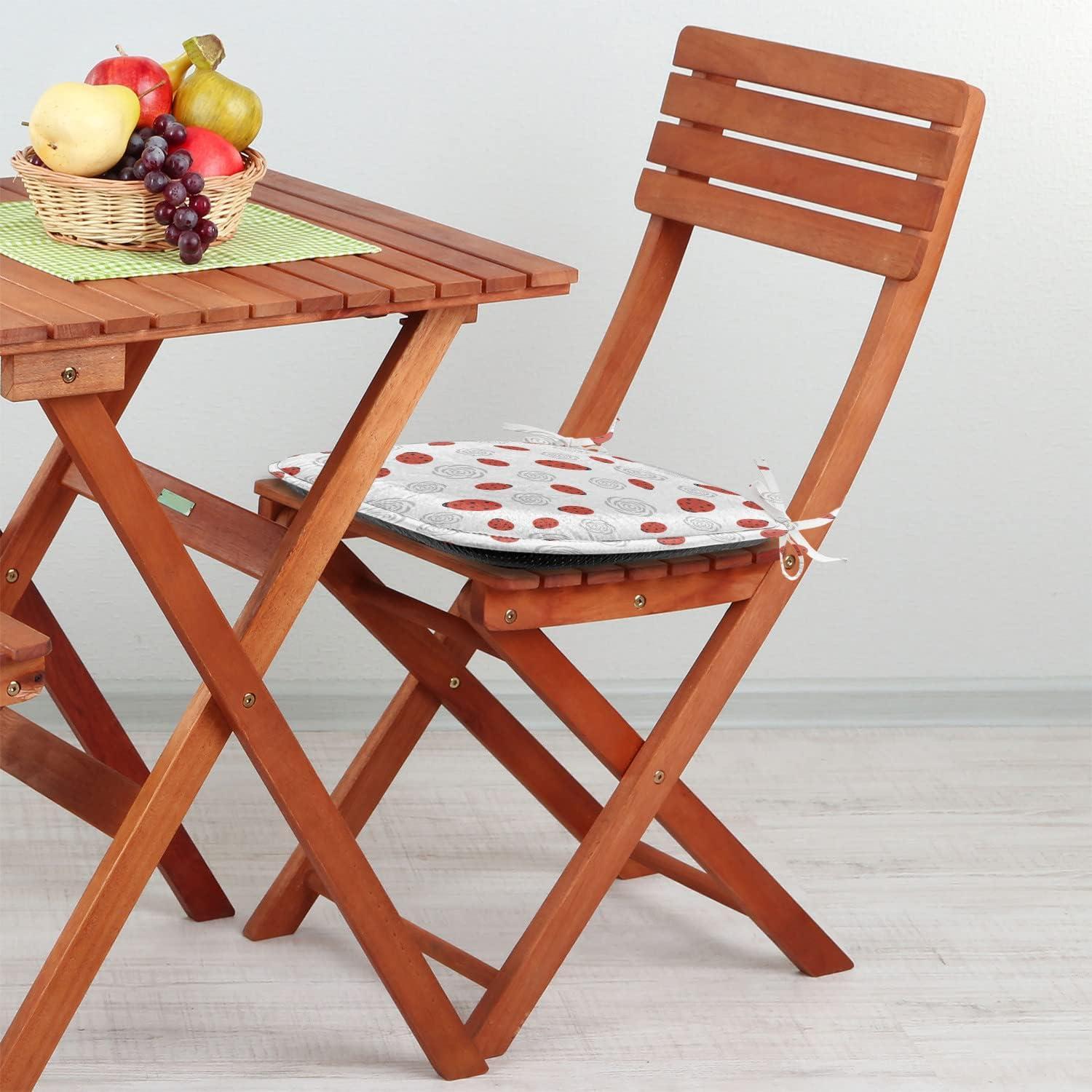 imageAmbesonne Love Chair Seating Cushion Set of 4 Hipster Hearts Pattern with Love You Texts Heart Shapes Valentines Day Theme AntiSlip Seat Padding for Kitchen amp Patio 16x16 Vermilion MulticolorVermilion Black Grey