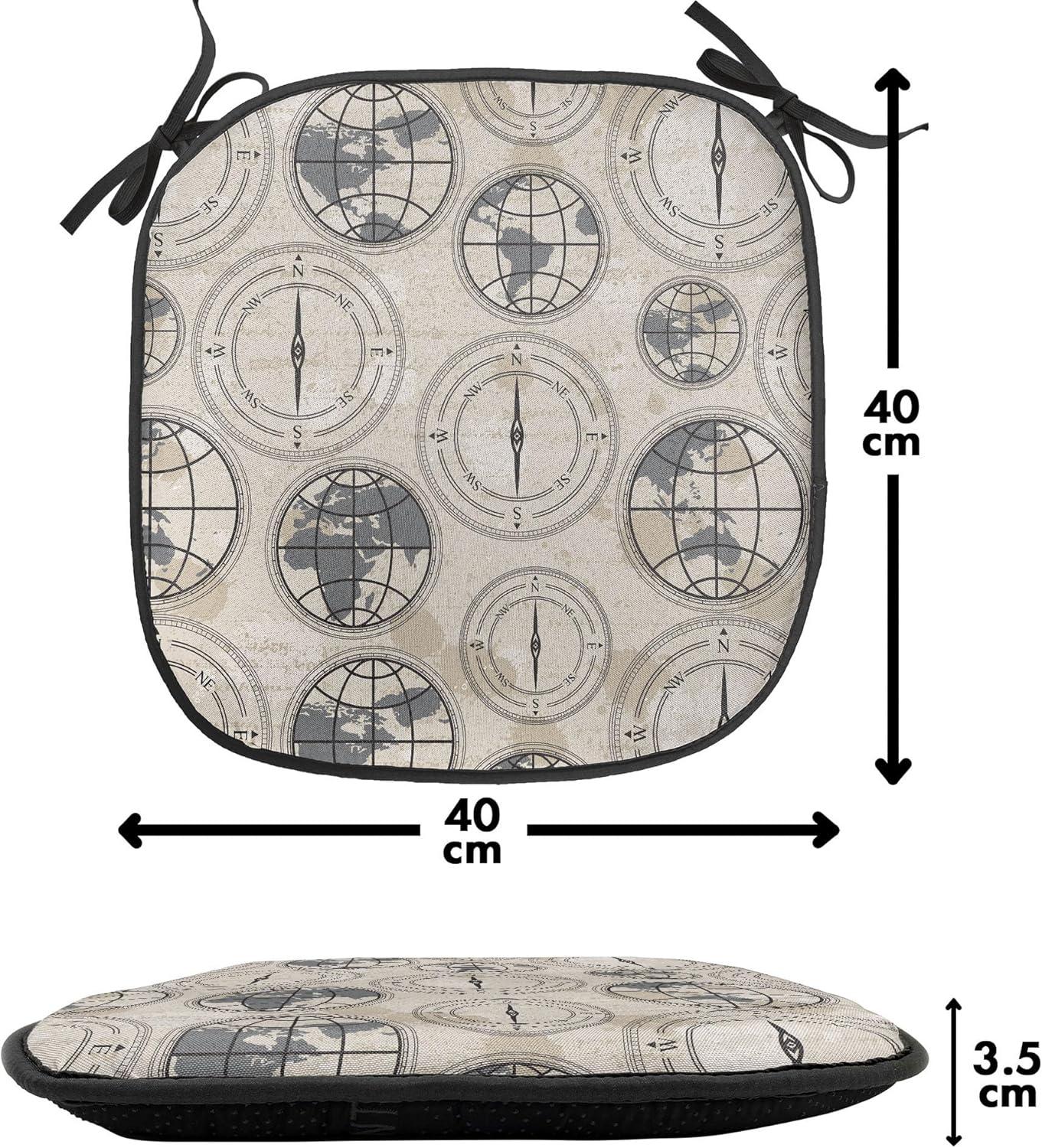 imageAmbesonne Love Chair Seating Cushion Set of 4 Hipster Hearts Pattern with Love You Texts Heart Shapes Valentines Day Theme AntiSlip Seat Padding for Kitchen amp Patio 16x16 Vermilion MulticolorBlack Grey Tan