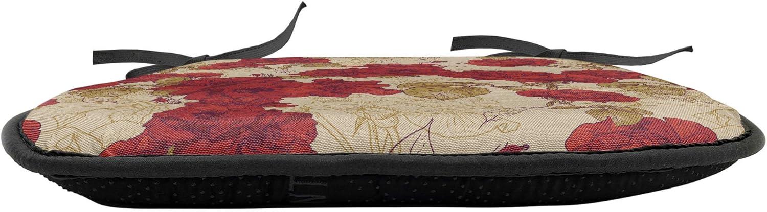 imageAmbesonne Love Chair Seating Cushion Set of 4 Hipster Hearts Pattern with Love You Texts Heart Shapes Valentines Day Theme AntiSlip Seat Padding for Kitchen amp Patio 16x16 Vermilion MulticolorRed Khaki Sand Brown