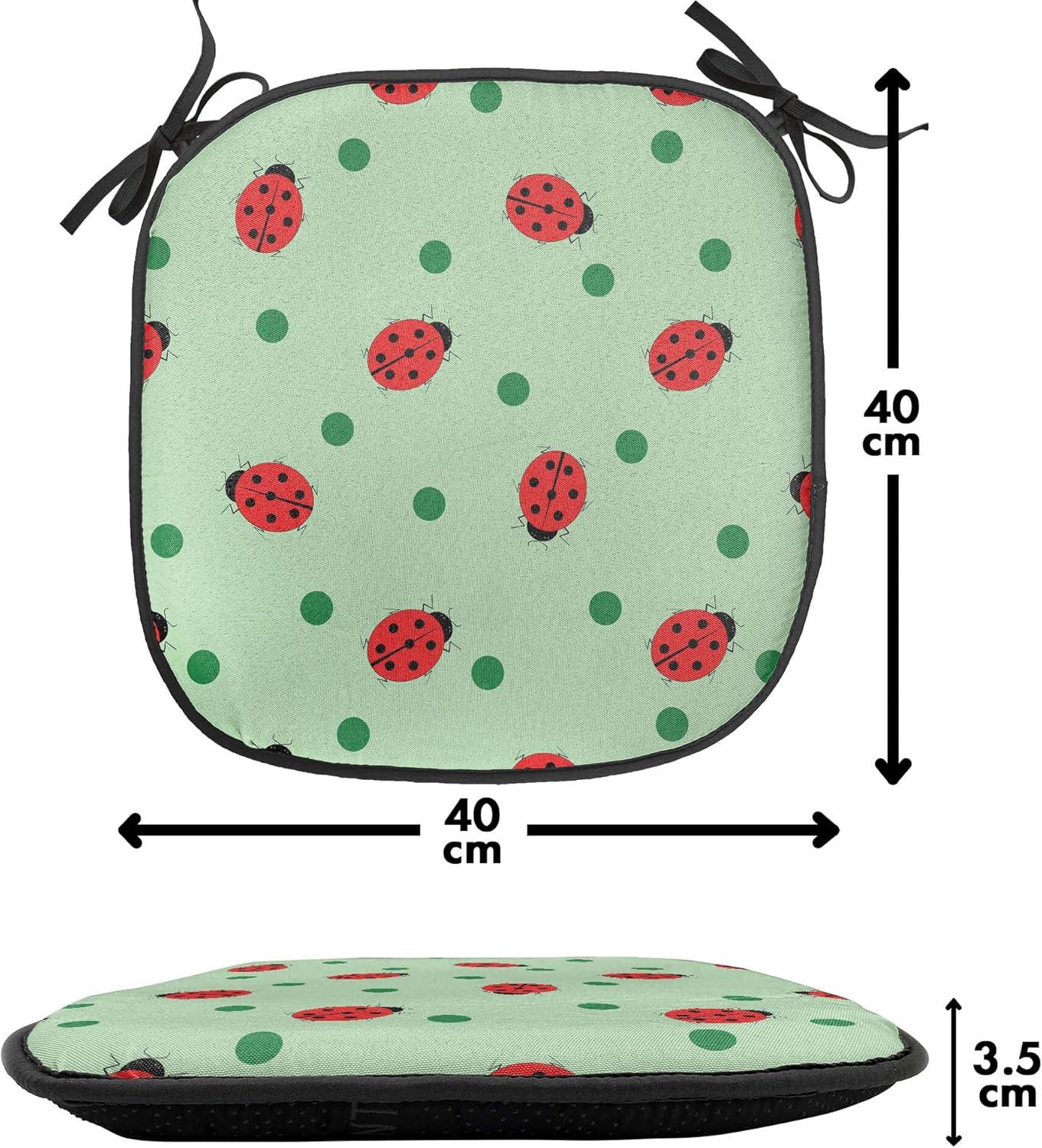 imageAmbesonne Love Chair Seating Cushion Set of 4 Hipster Hearts Pattern with Love You Texts Heart Shapes Valentines Day Theme AntiSlip Seat Padding for Kitchen amp Patio 16x16 Vermilion MulticolorGreen Red Black