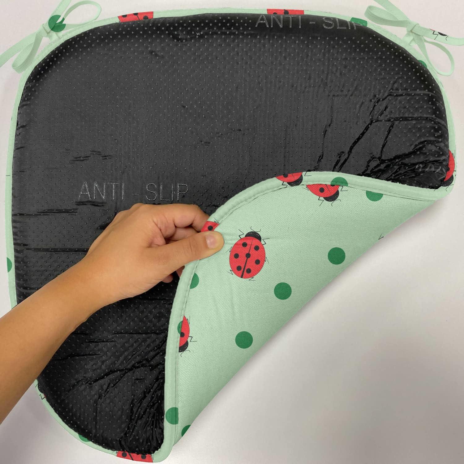 imageAmbesonne Love Chair Seating Cushion Set of 4 Hipster Hearts Pattern with Love You Texts Heart Shapes Valentines Day Theme AntiSlip Seat Padding for Kitchen amp Patio 16x16 Vermilion MulticolorGreen Red Black