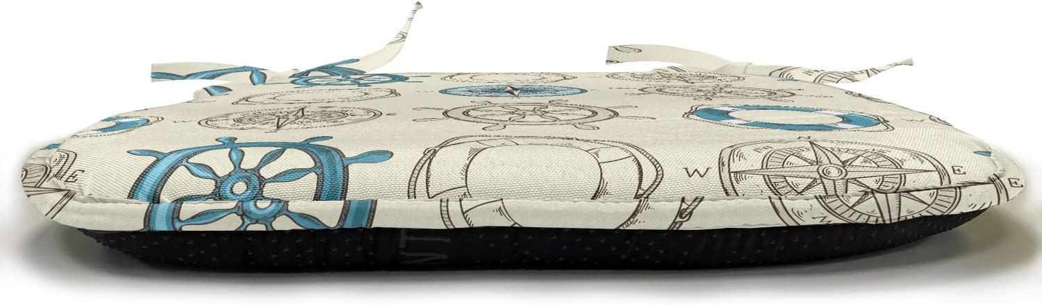 imageAmbesonne Love Chair Seating Cushion Set of 4 Hipster Hearts Pattern with Love You Texts Heart Shapes Valentines Day Theme AntiSlip Seat Padding for Kitchen amp Patio 16x16 Vermilion MulticolorBeige Teal