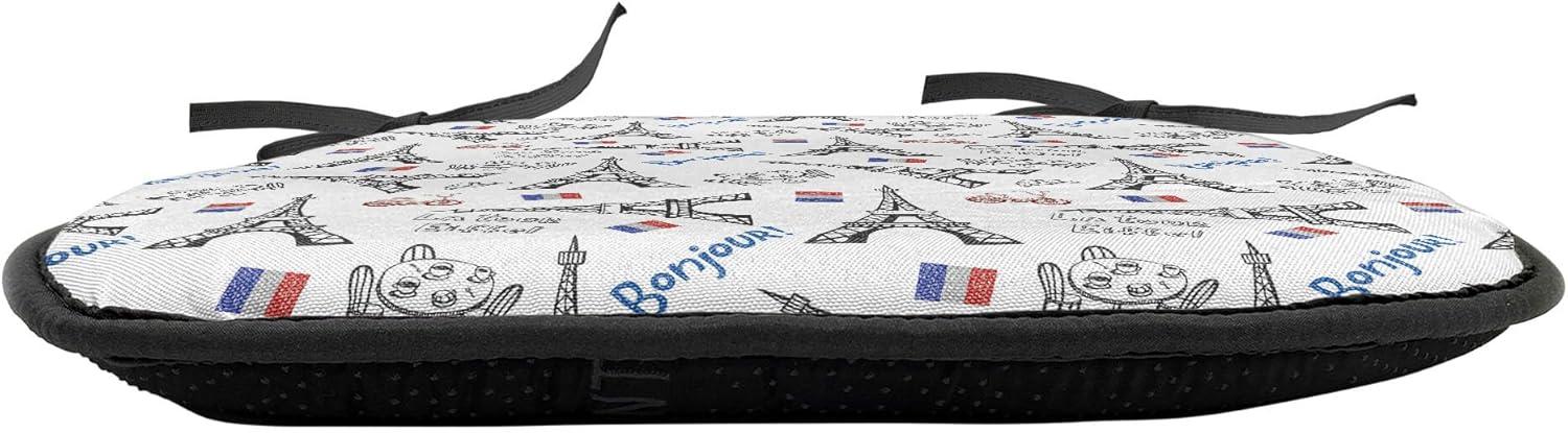 imageAmbesonne Love Chair Seating Cushion Set of 4 Hipster Hearts Pattern with Love You Texts Heart Shapes Valentines Day Theme AntiSlip Seat Padding for Kitchen amp Patio 16x16 Vermilion MulticolorBlue Black Red