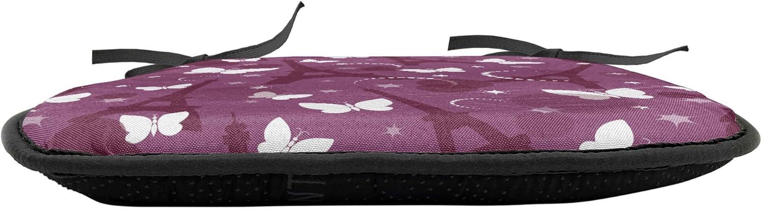 imageAmbesonne Love Chair Seating Cushion Set of 4 Hipster Hearts Pattern with Love You Texts Heart Shapes Valentines Day Theme AntiSlip Seat Padding for Kitchen amp Patio 16x16 Vermilion MulticolorViolet Plum White
