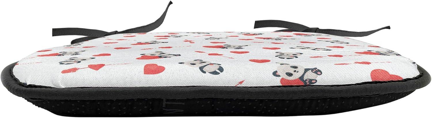 imageAmbesonne Love Chair Seating Cushion Set of 4 Hipster Hearts Pattern with Love You Texts Heart Shapes Valentines Day Theme AntiSlip Seat Padding for Kitchen amp Patio 16x16 Vermilion MulticolorVermilion Beige Black