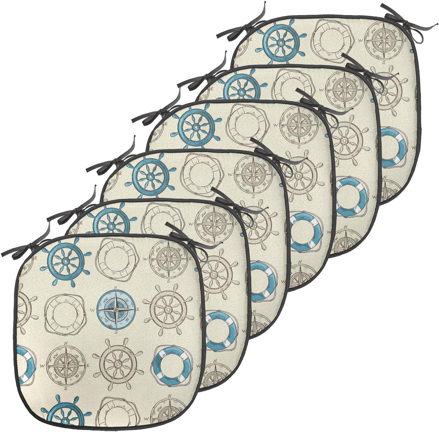 imageAmbesonne Love Chair Seating Cushion Set of 4 Hipster Hearts Pattern with Love You Texts Heart Shapes Valentines Day Theme AntiSlip Seat Padding for Kitchen amp Patio 16x16 Vermilion MulticolorBeige Teal