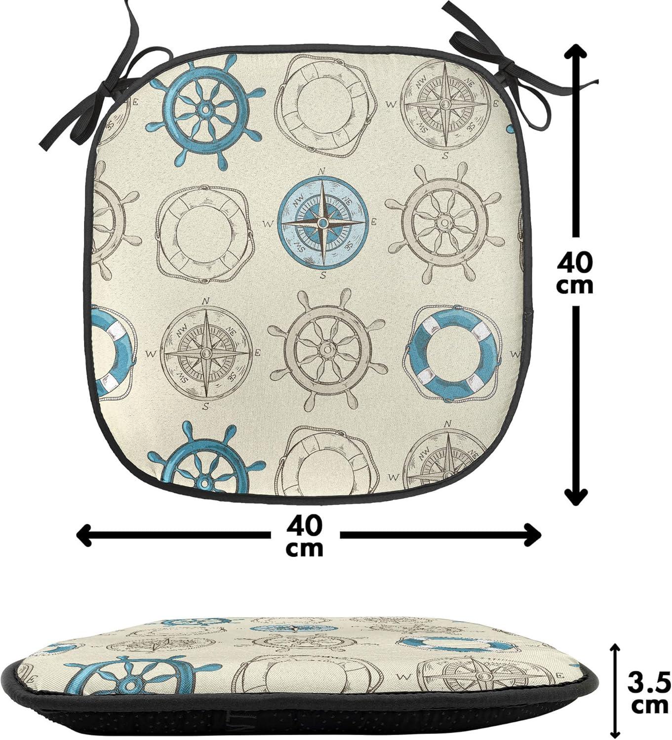 imageAmbesonne Love Chair Seating Cushion Set of 4 Hipster Hearts Pattern with Love You Texts Heart Shapes Valentines Day Theme AntiSlip Seat Padding for Kitchen amp Patio 16x16 Vermilion MulticolorBeige Teal