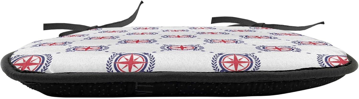 imageAmbesonne Love Chair Seating Cushion Set of 4 Hipster Hearts Pattern with Love You Texts Heart Shapes Valentines Day Theme AntiSlip Seat Padding for Kitchen amp Patio 16x16 Vermilion MulticolorDark Blue Dark Coral