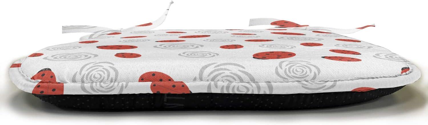 imageAmbesonne Love Chair Seating Cushion Set of 4 Hipster Hearts Pattern with Love You Texts Heart Shapes Valentines Day Theme AntiSlip Seat Padding for Kitchen amp Patio 16x16 Vermilion MulticolorVermilion Black Grey