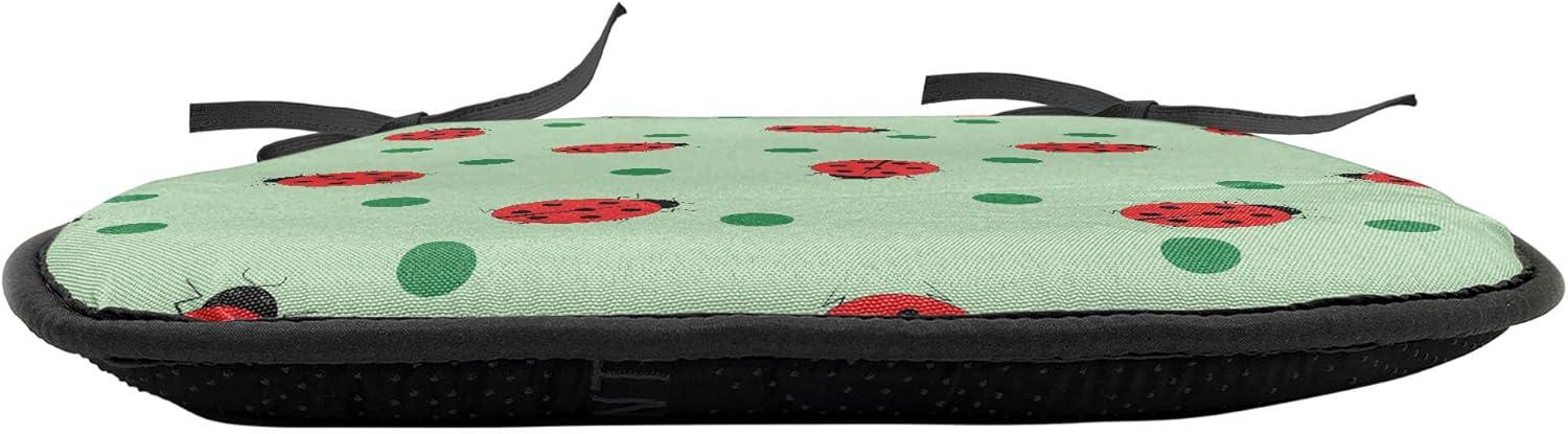 imageAmbesonne Love Chair Seating Cushion Set of 4 Hipster Hearts Pattern with Love You Texts Heart Shapes Valentines Day Theme AntiSlip Seat Padding for Kitchen amp Patio 16x16 Vermilion MulticolorGreen Red Black