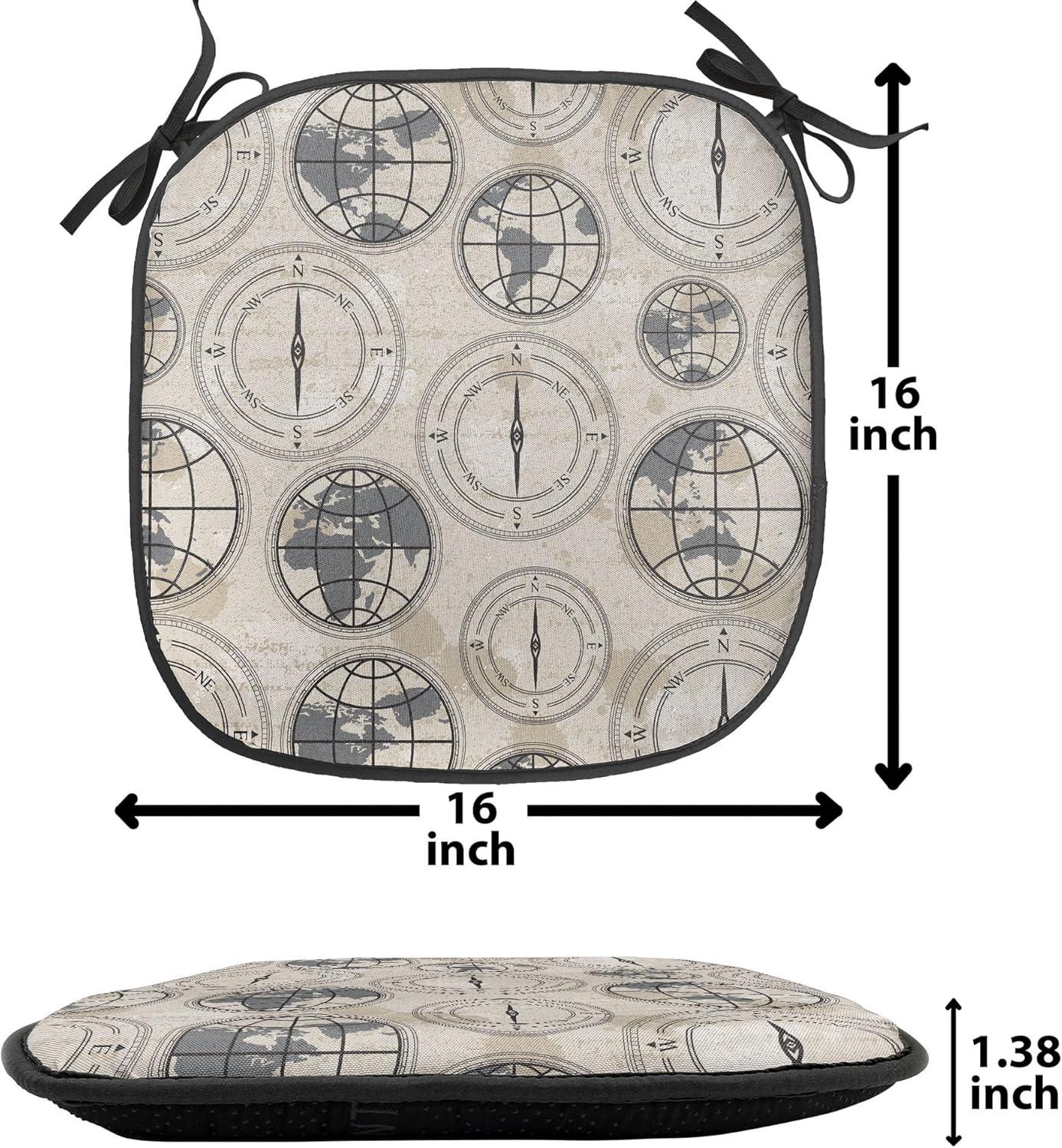 imageAmbesonne Love Chair Seating Cushion Set of 4 Hipster Hearts Pattern with Love You Texts Heart Shapes Valentines Day Theme AntiSlip Seat Padding for Kitchen amp Patio 16x16 Vermilion MulticolorBlack Grey Tan