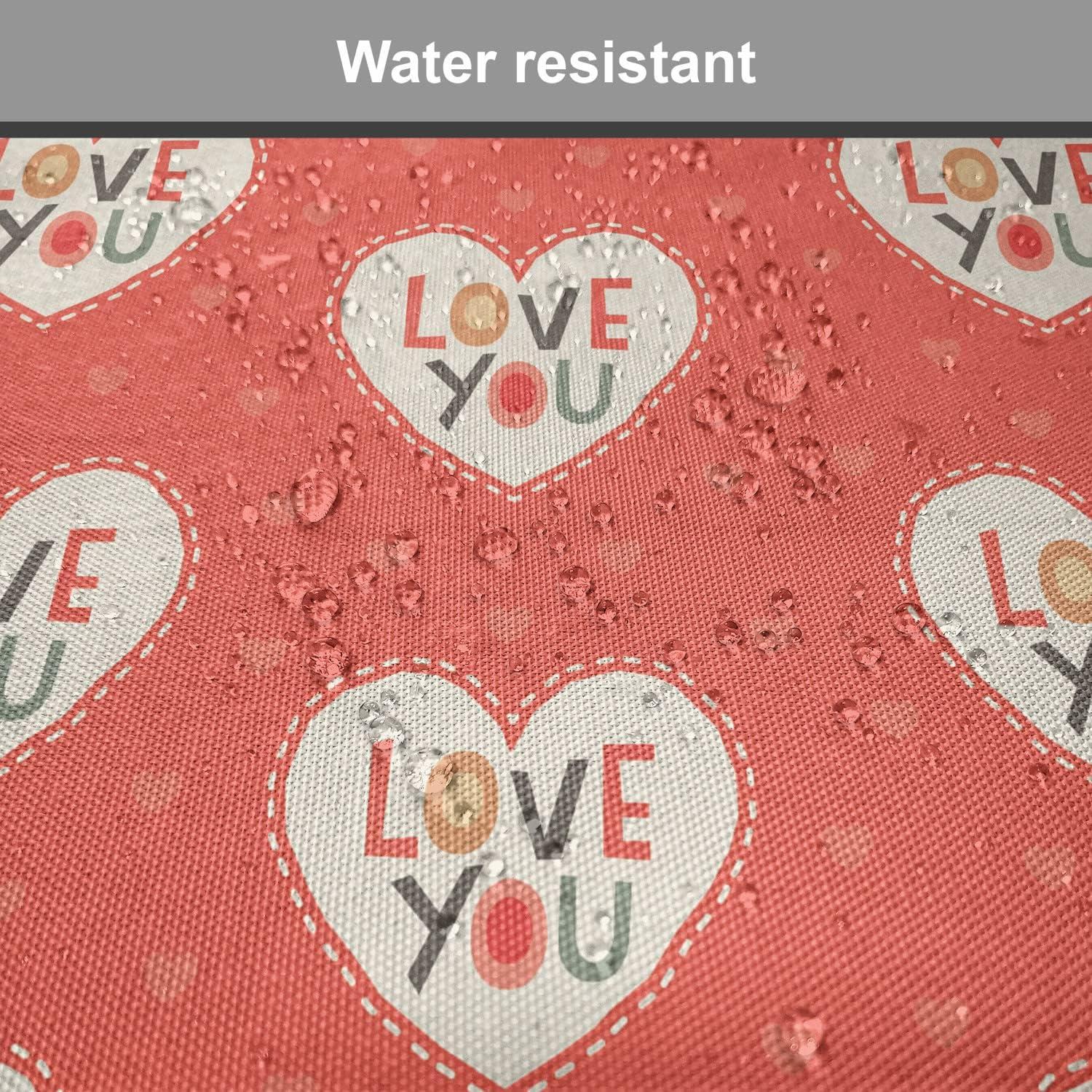 imageAmbesonne Love Chair Seating Cushion Set of 4 Hipster Hearts Pattern with Love You Texts Heart Shapes Valentines Day Theme AntiSlip Seat Padding for Kitchen amp Patio 16x16 Vermilion MulticolorVermilion Multicolor